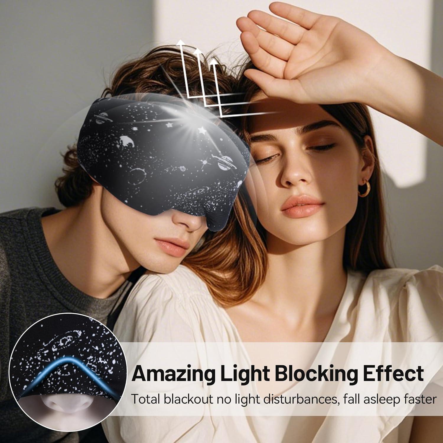 Máscara de Ojos LOVE EYE de Seda Fría, Ajustable, Bloqueo Luz