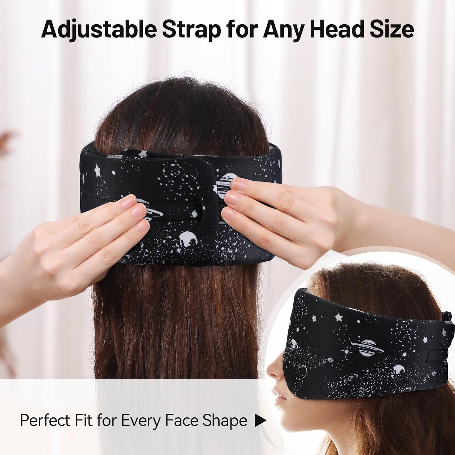 Máscara de Ojos LOVE EYE de Seda Fría, Ajustable, Bloqueo Luz