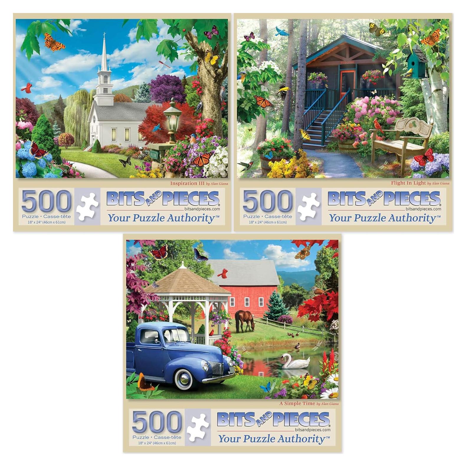 Conjunto de 3 Rompecabezas 500 Piezas Alan Giana