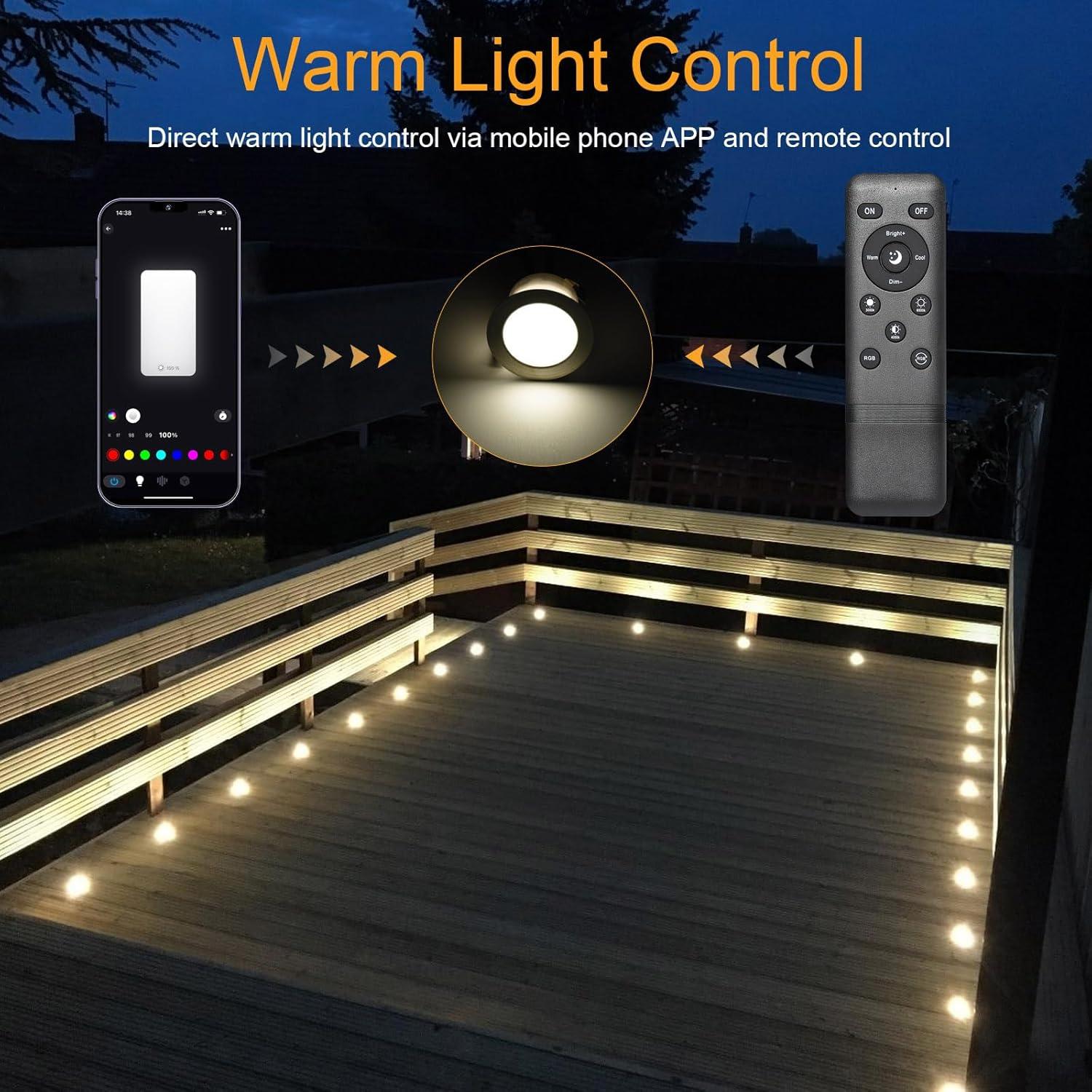 Kit de luces LED empotradas Sumaote 10pcs RGBW 4.5cm WiFi