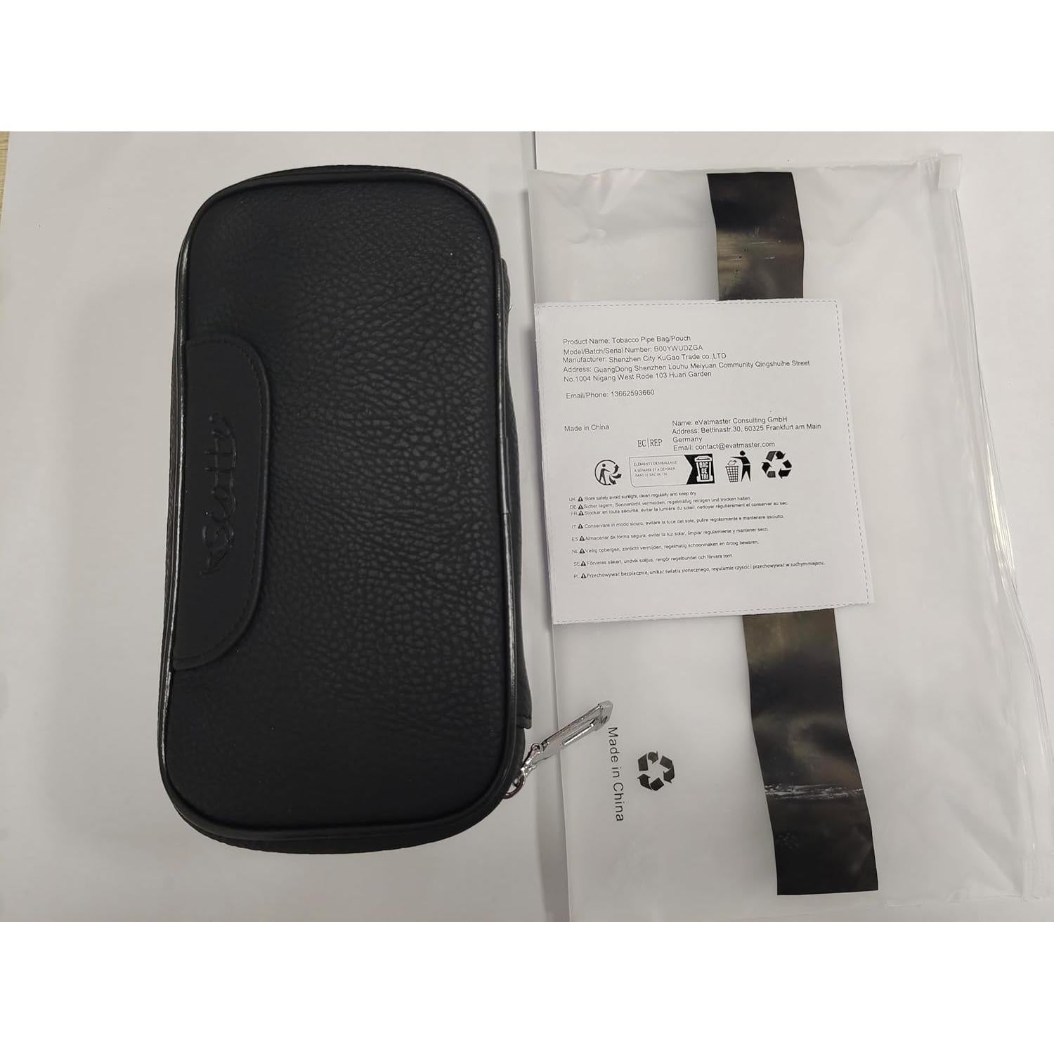 Funda de Cuero PU Scotte para 2 Pipás de Tabaco y Accesorios