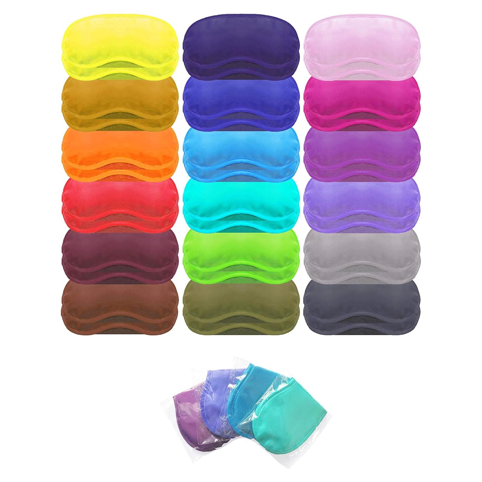 Máscara de dormir PorsMing 36 piezas 18 colores con almohadilla nasal