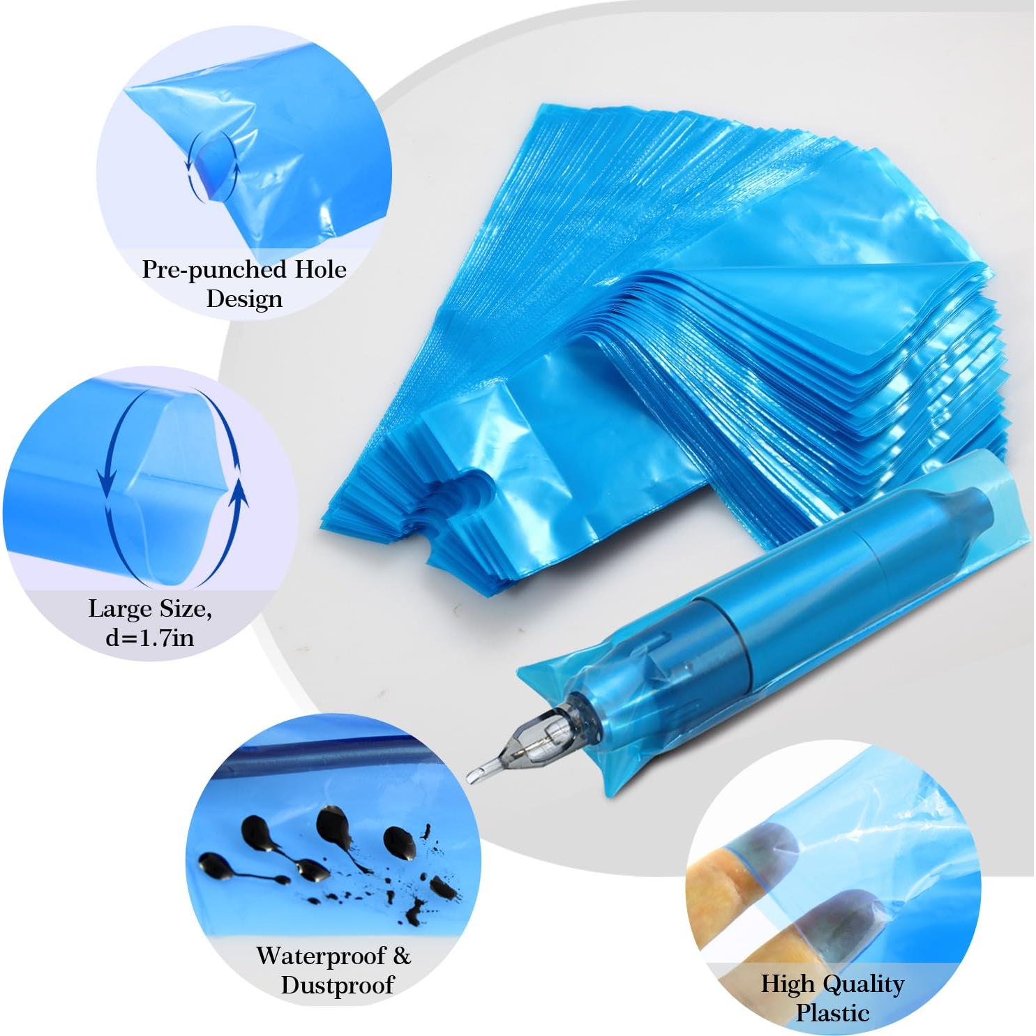 Cubiertas de máquina de tatuaje 200pcs + Cinta de agarre 4pcs