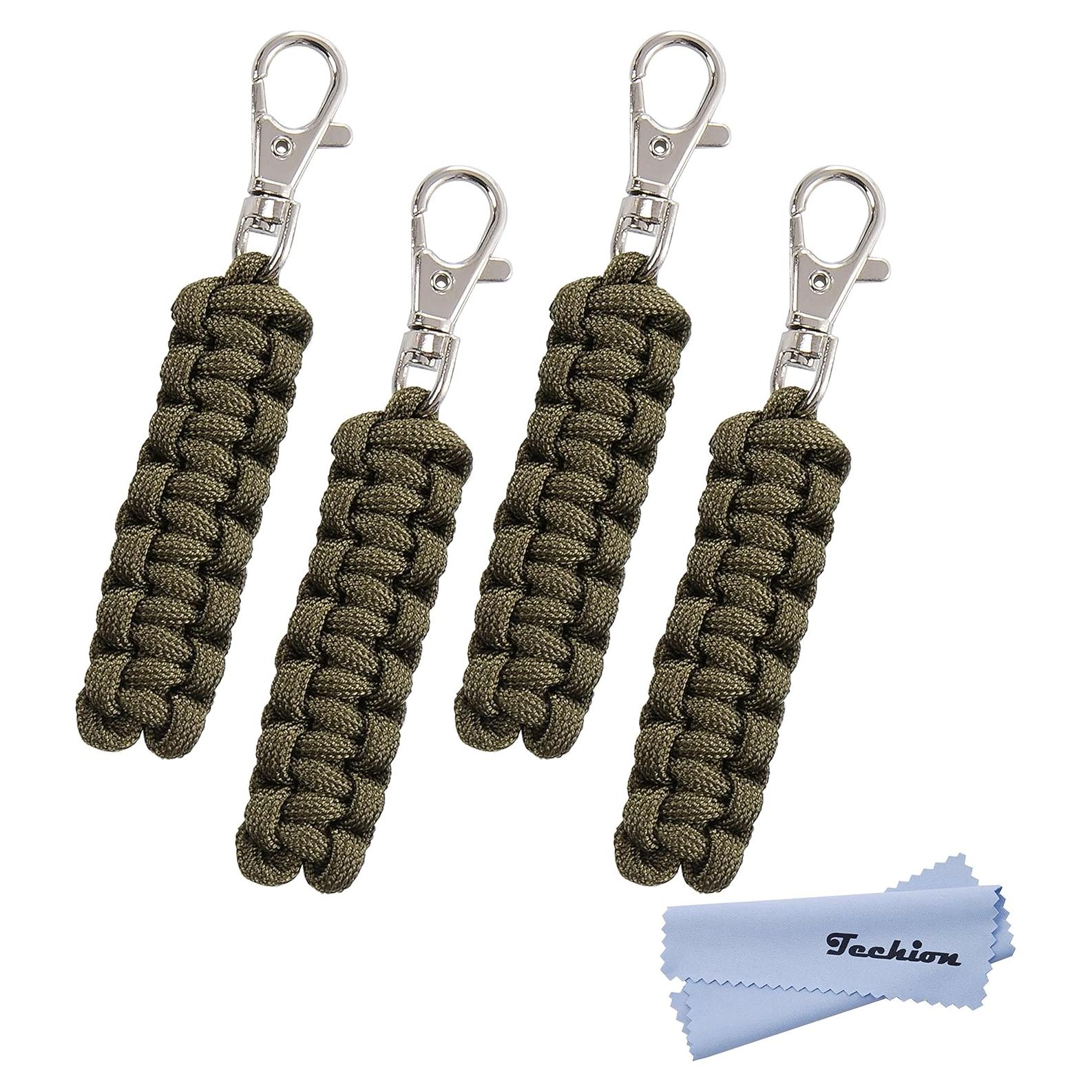 Tiradores de Cremallera Paracord Techion - Paquete de 4 Unidades