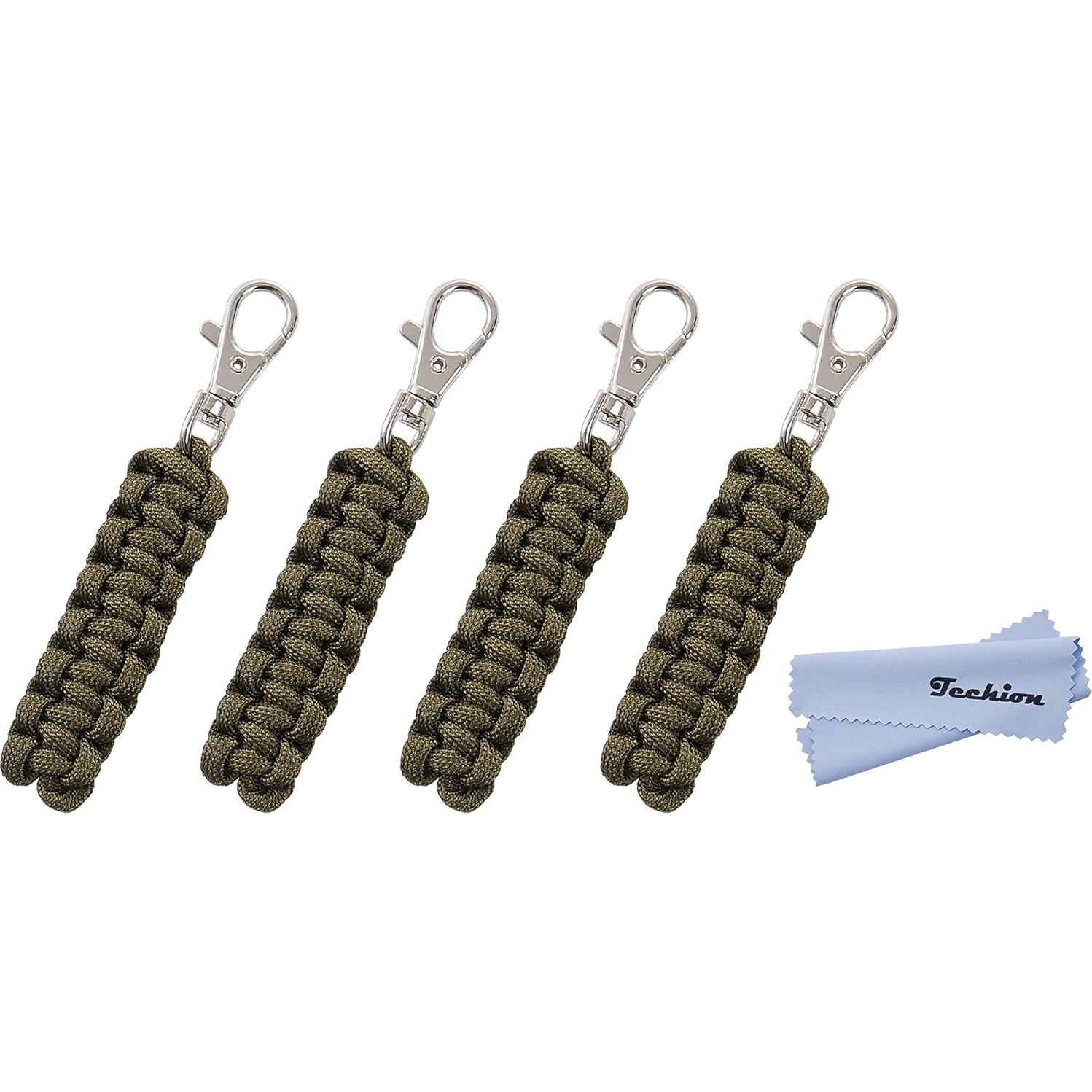 Tiradores de Cremallera Paracord Techion - Paquete de 4 Unidades