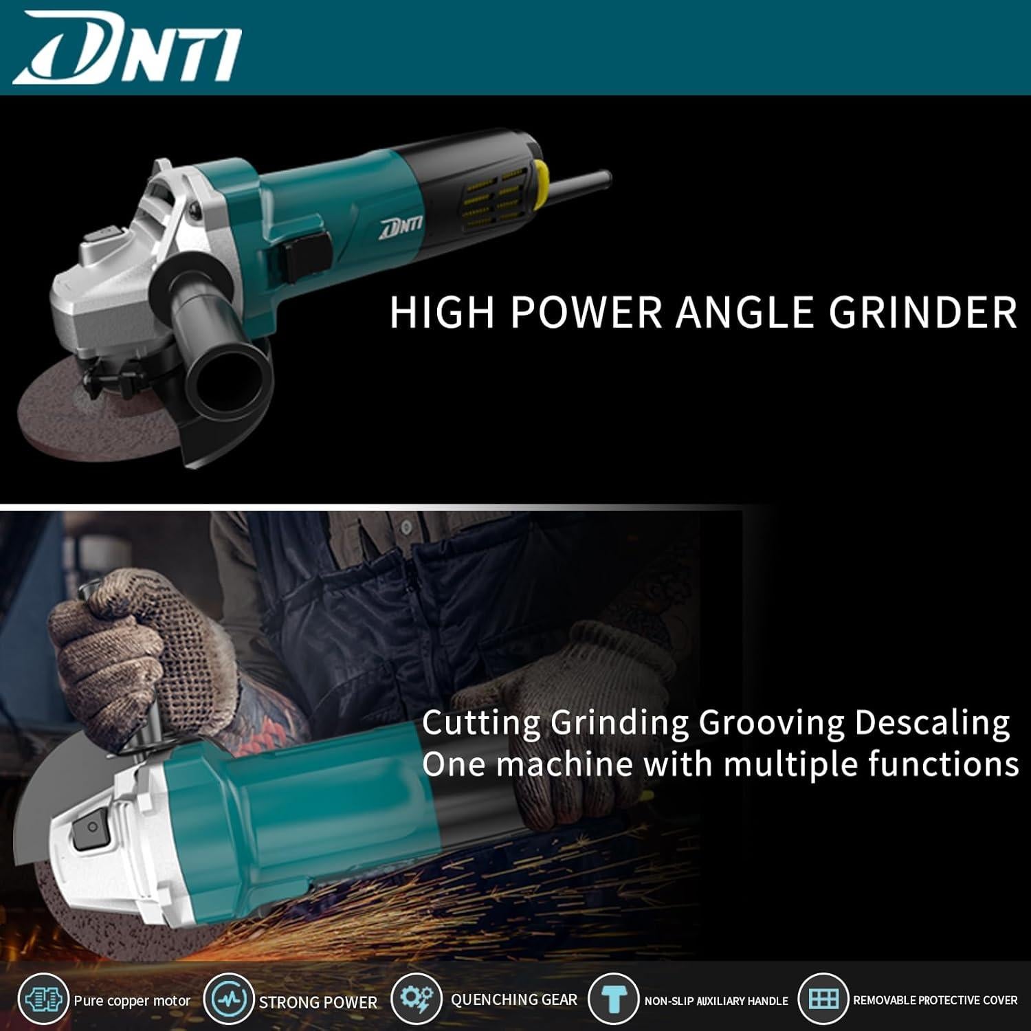 Amoladora Angular DNTI 4 Pulgadas 720W con Velocidad Variable