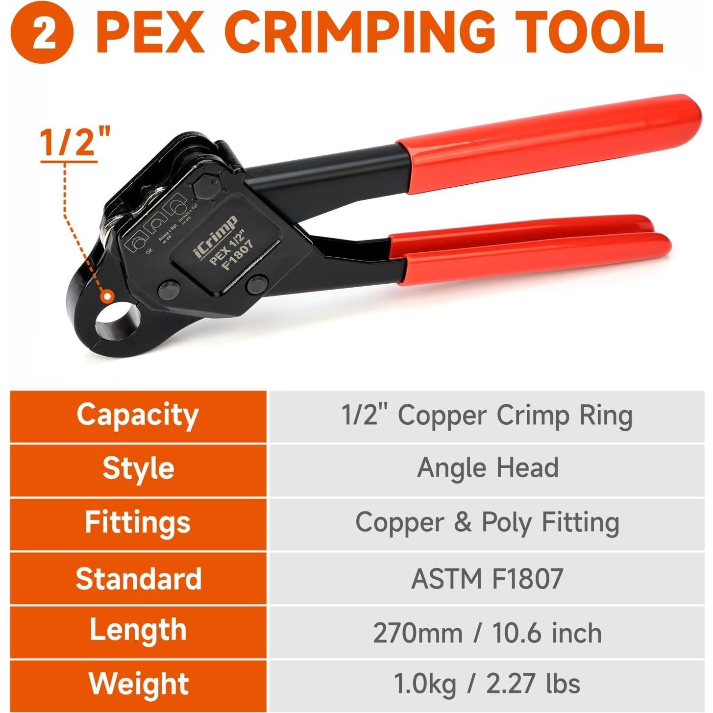 Kit de Herramientas de Crimpado PEX iCrimp IWS-1807CE 3 Piezas