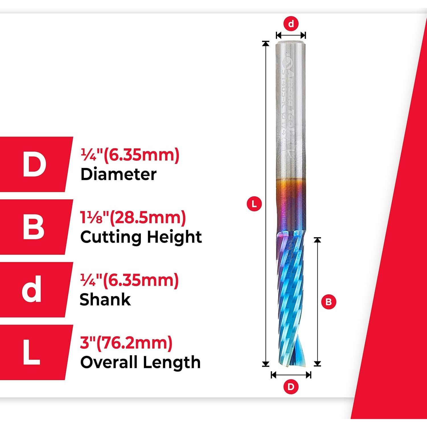 Amana Tool 51392-K Herramienta de Corte Espiral 7.62 cm Plástico