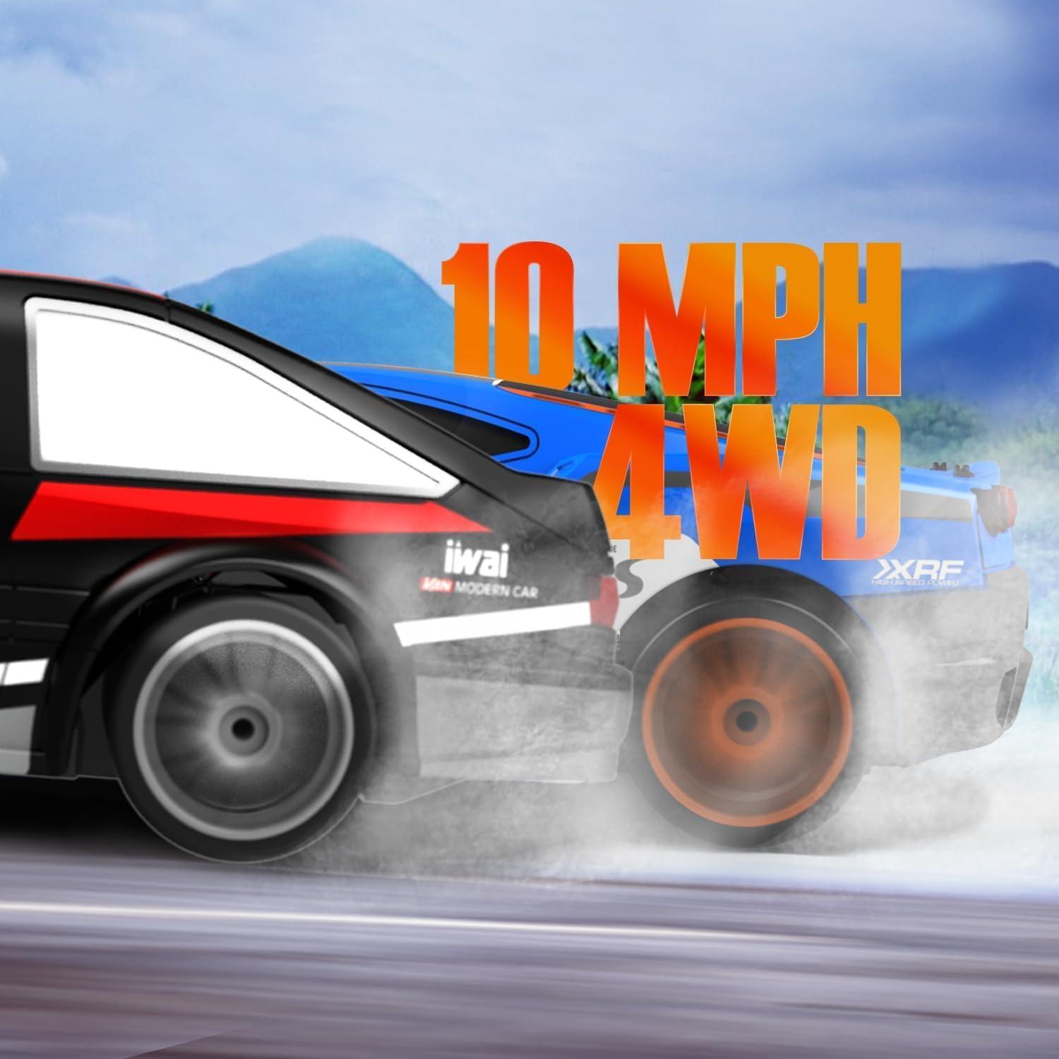 Coche RC Drift 4WD RACENT 1:24 con Luz LED y 2 Baterías