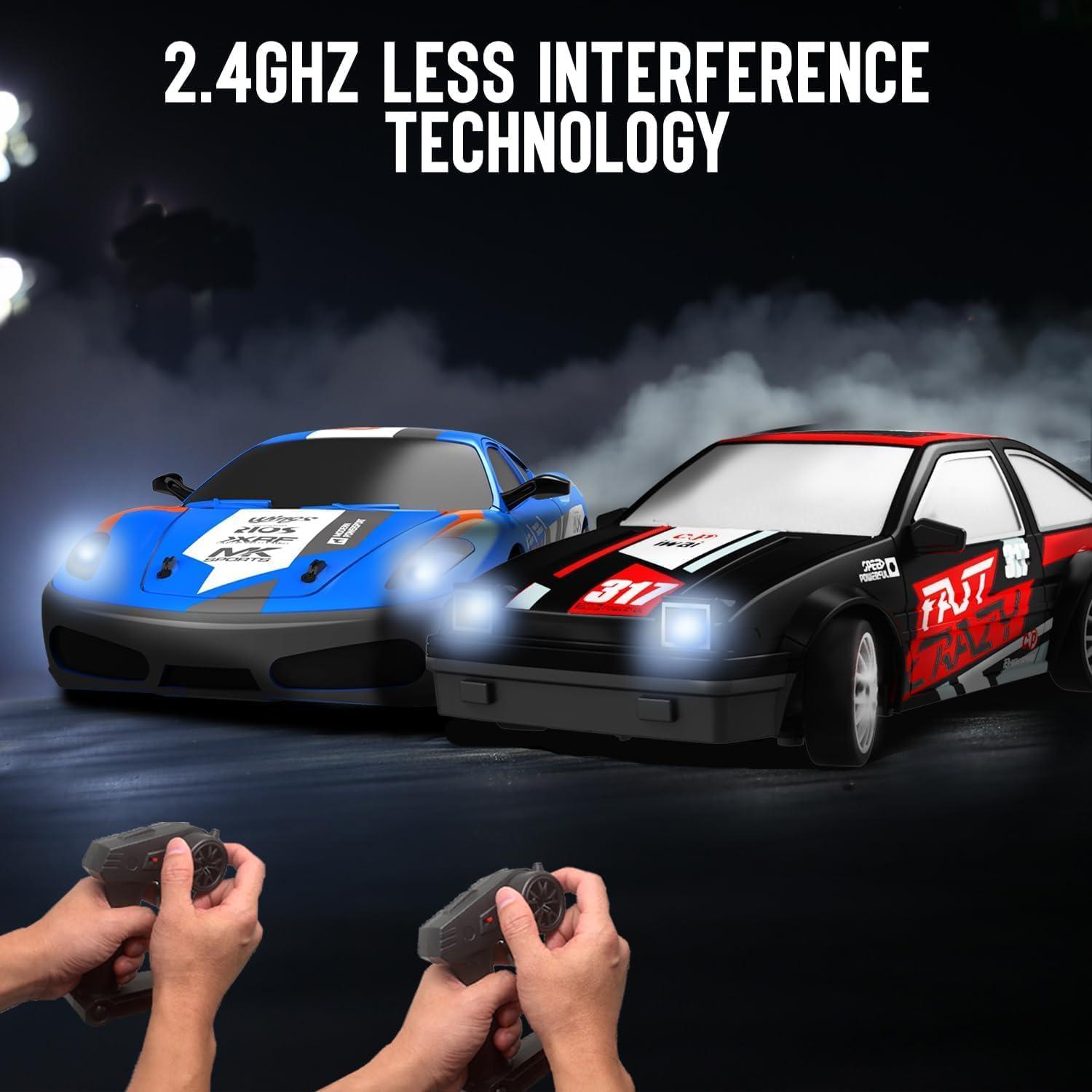 Coche RC Drift 4WD RACENT 1:24 con Luz LED y 2 Baterías