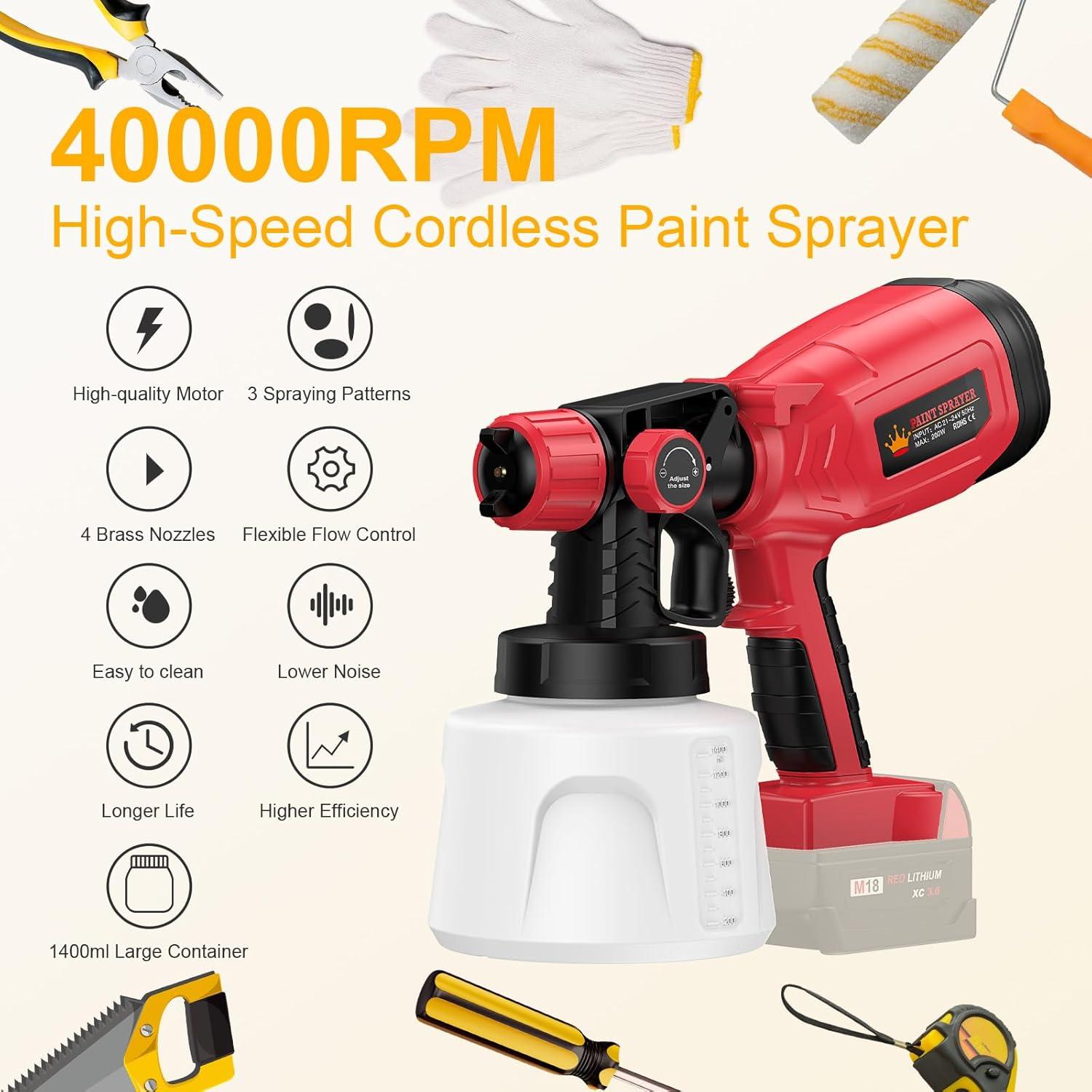 Pulverizador de Pintura Inalámbrico Monggoli CN-4000 1400ml