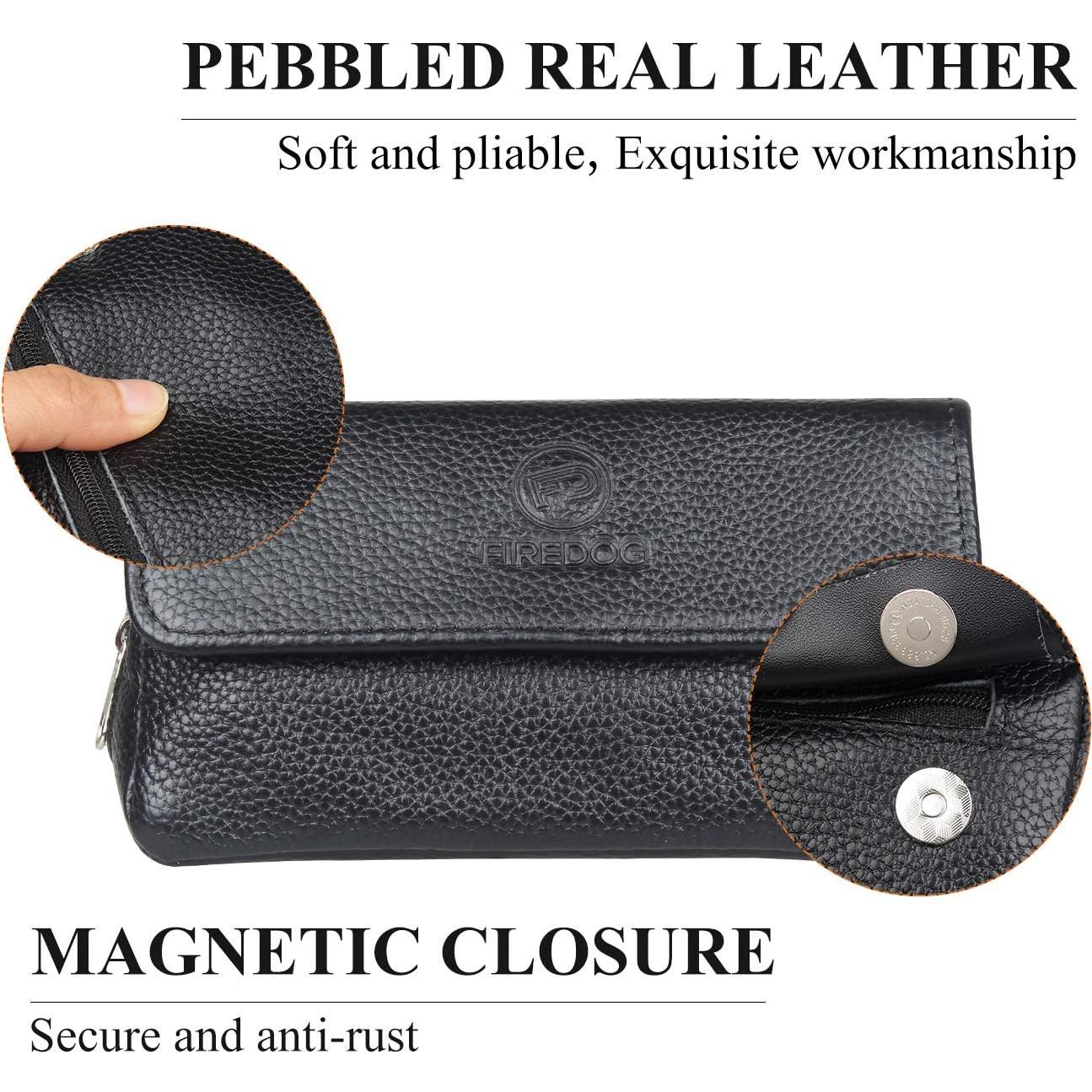 Bolsa de Cuero para Pipas FIREDOG CL07 - 2 Pipas, Negro