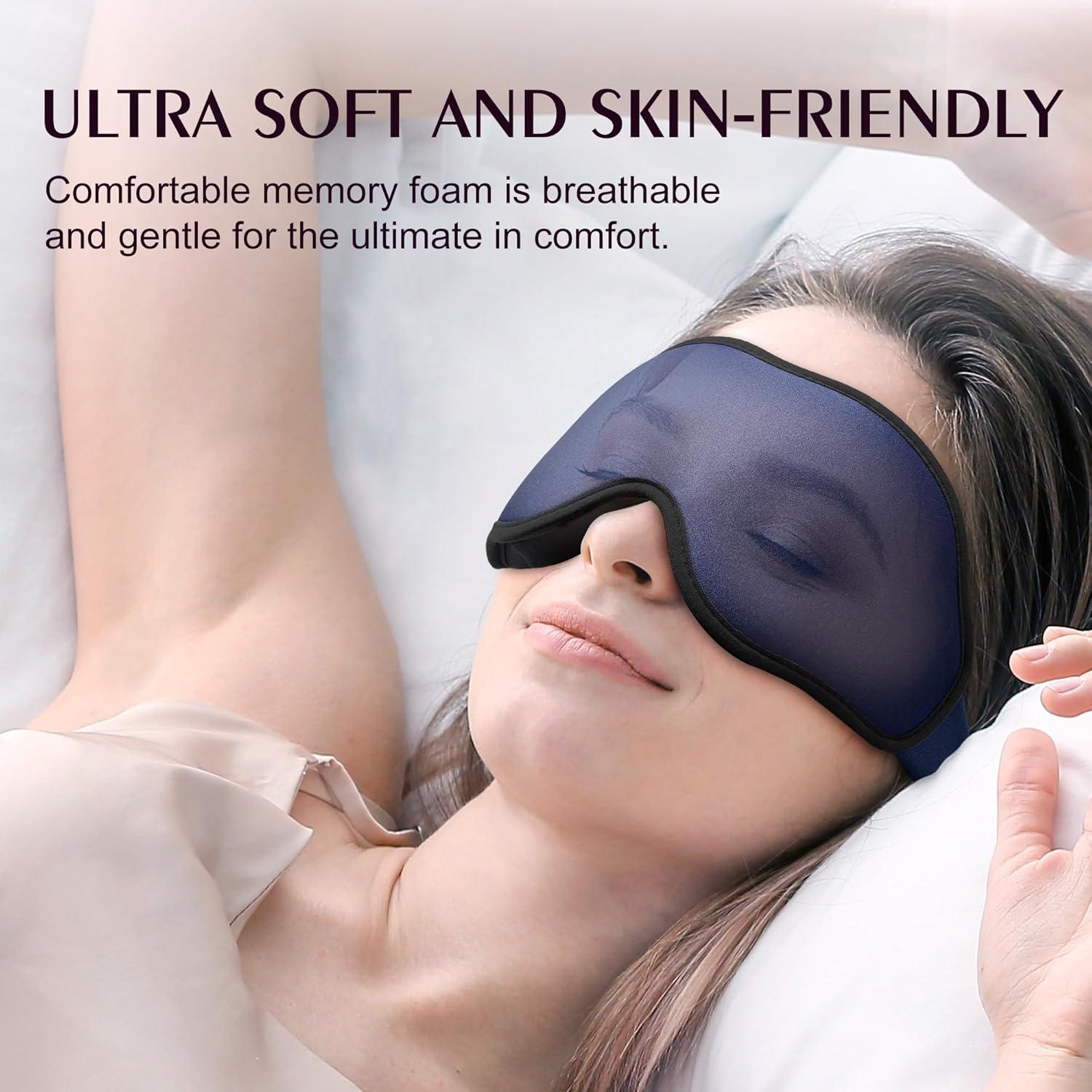 Mascarilla para dormir 3D FACEMOON - Espuma viscoelástica, 2 colores