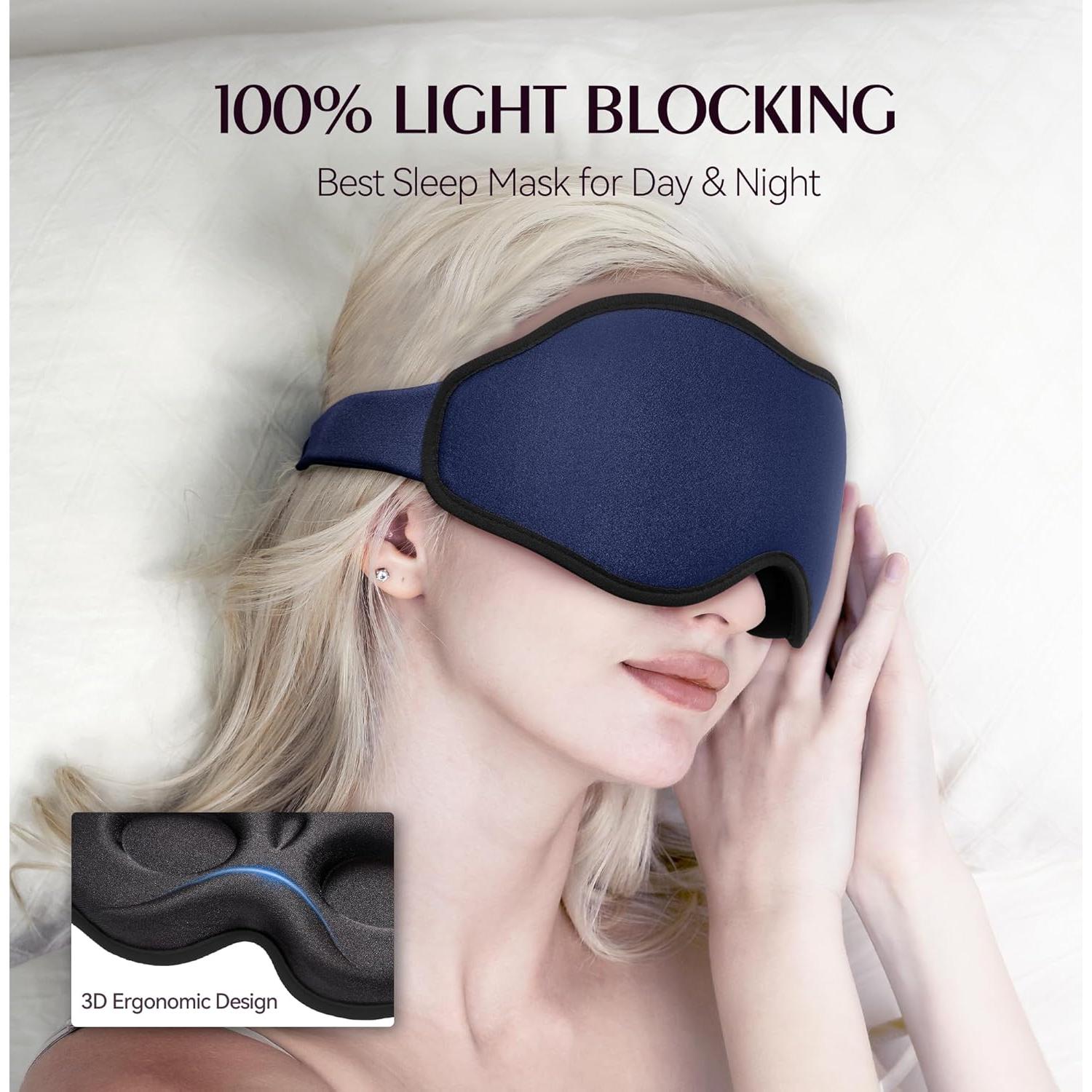 Mascarilla para dormir 3D FACEMOON - Espuma viscoelástica, 2 colores