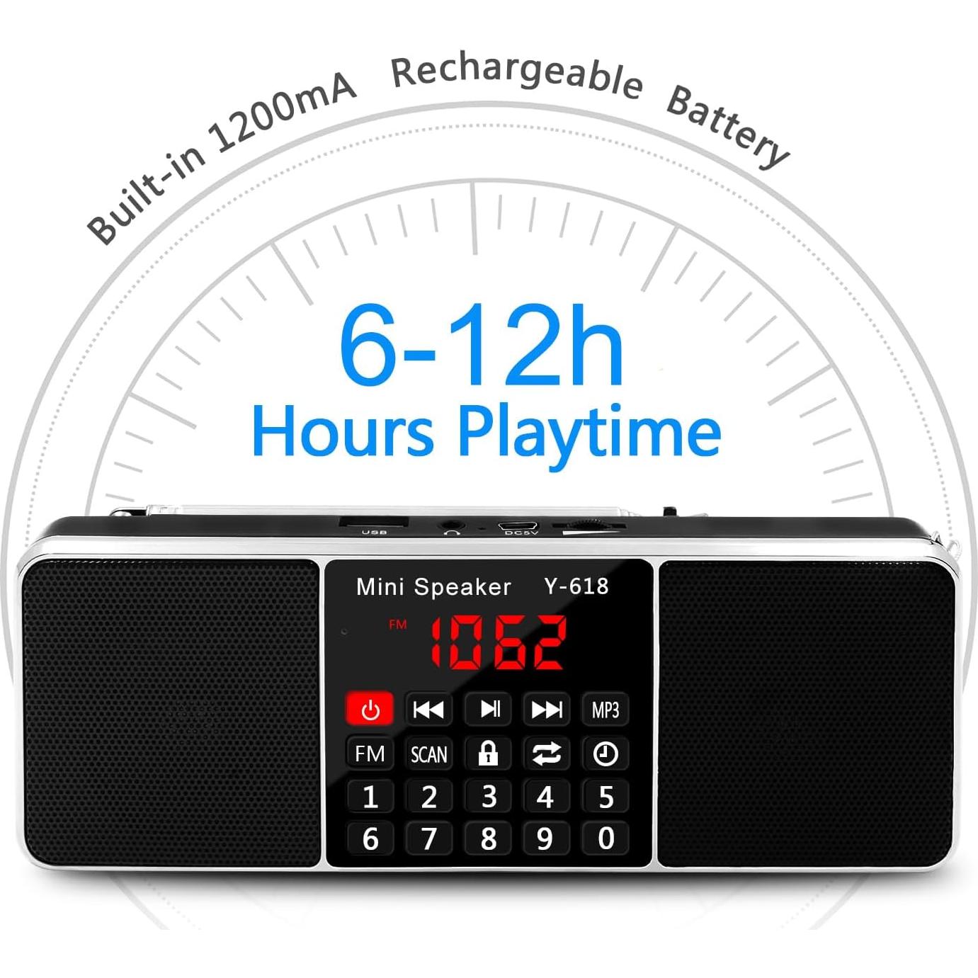 Altavoz Multimedia LEFON Y618 con Radio FM y Pantalla LED