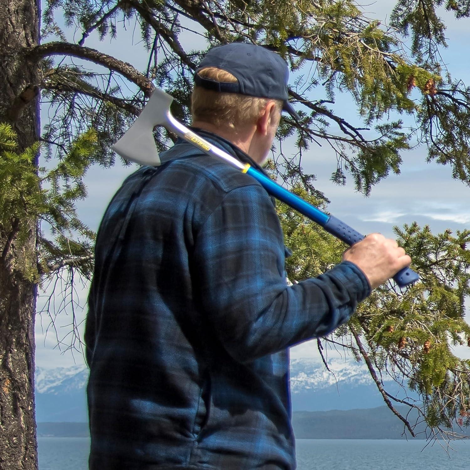 Hacha de Campista Estwing E45A - Acero Forjado 66 cm Azul