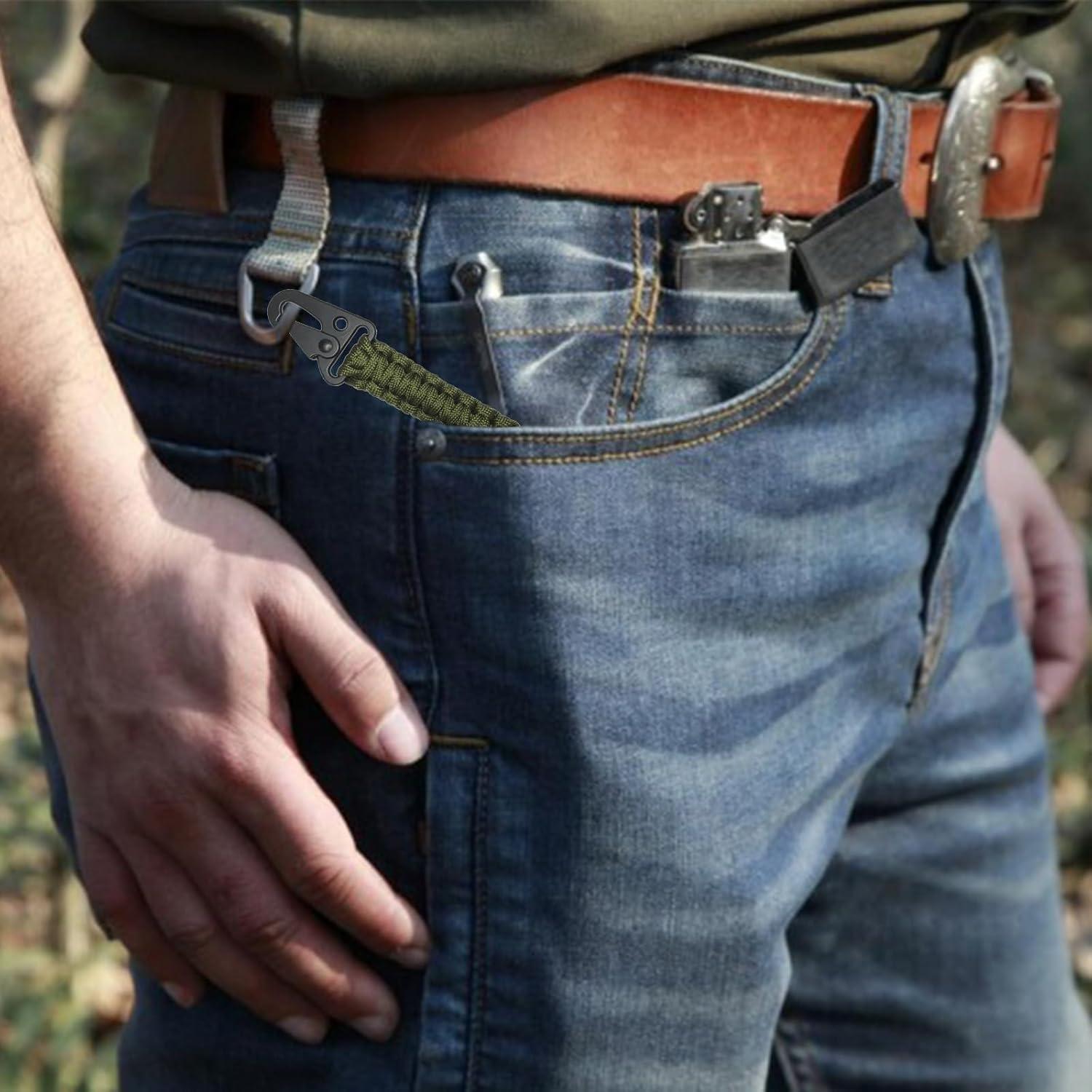 Clip de Llavero Paracord para Apple Watch - Negro - Unisex