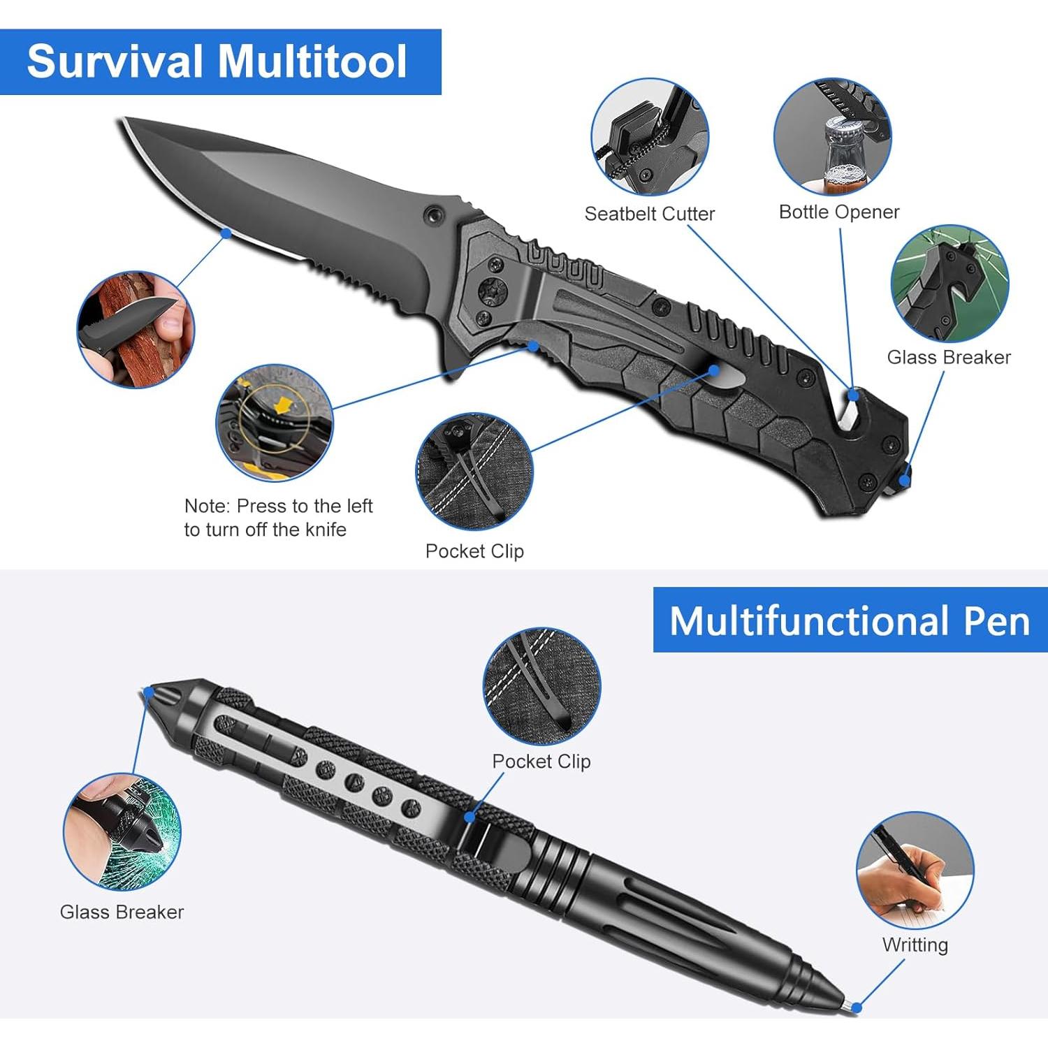 Kit de Supervivencia 30 en 1 Laufary - Camping y Aventura