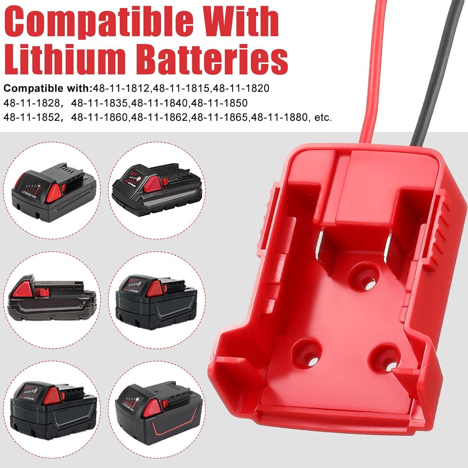 Adaptador de Batería Pickmesh 2 Paquetes Compatible Milwaukee M18