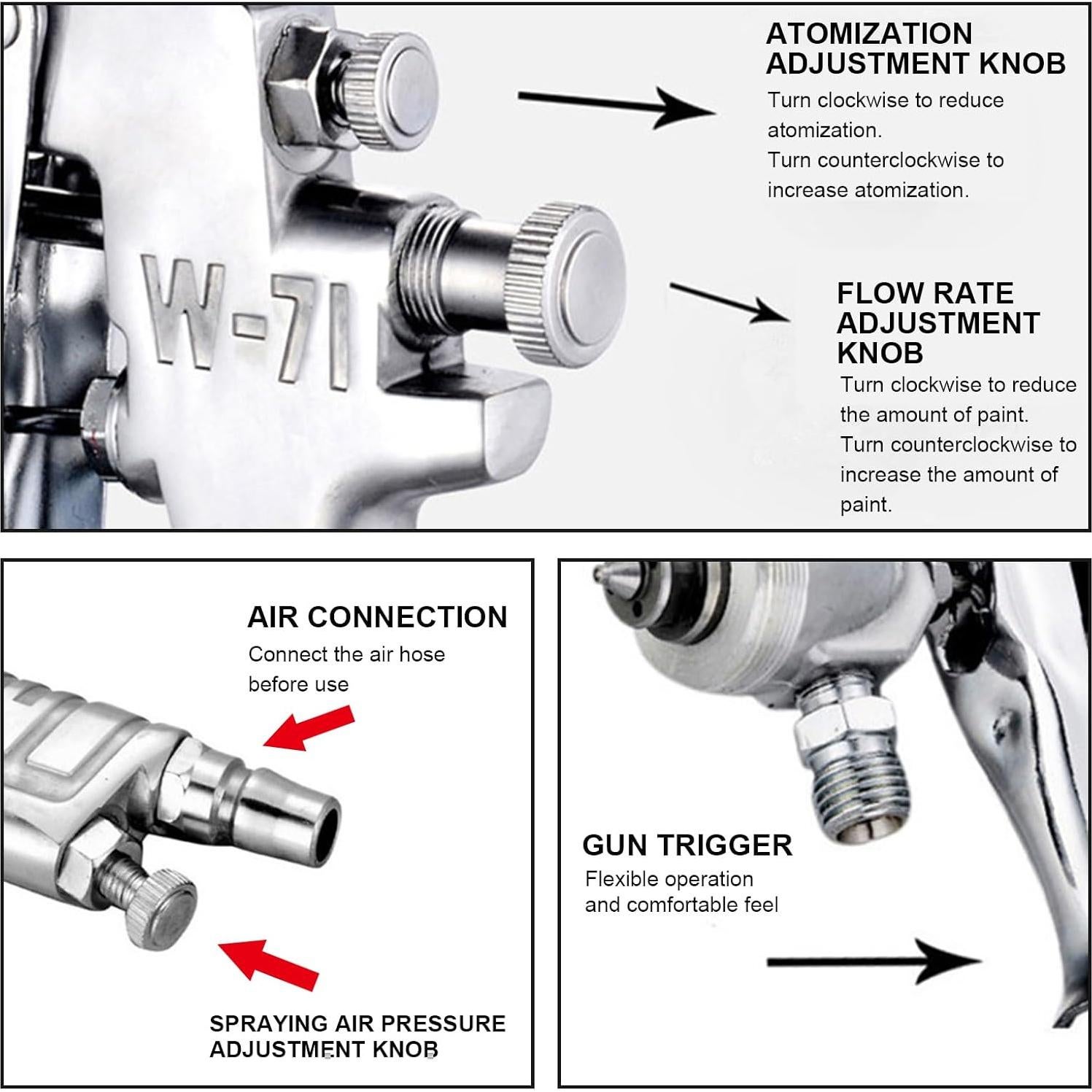 Pistola de Pintura Vanwoke w-71s 600cc Sifón Profesional