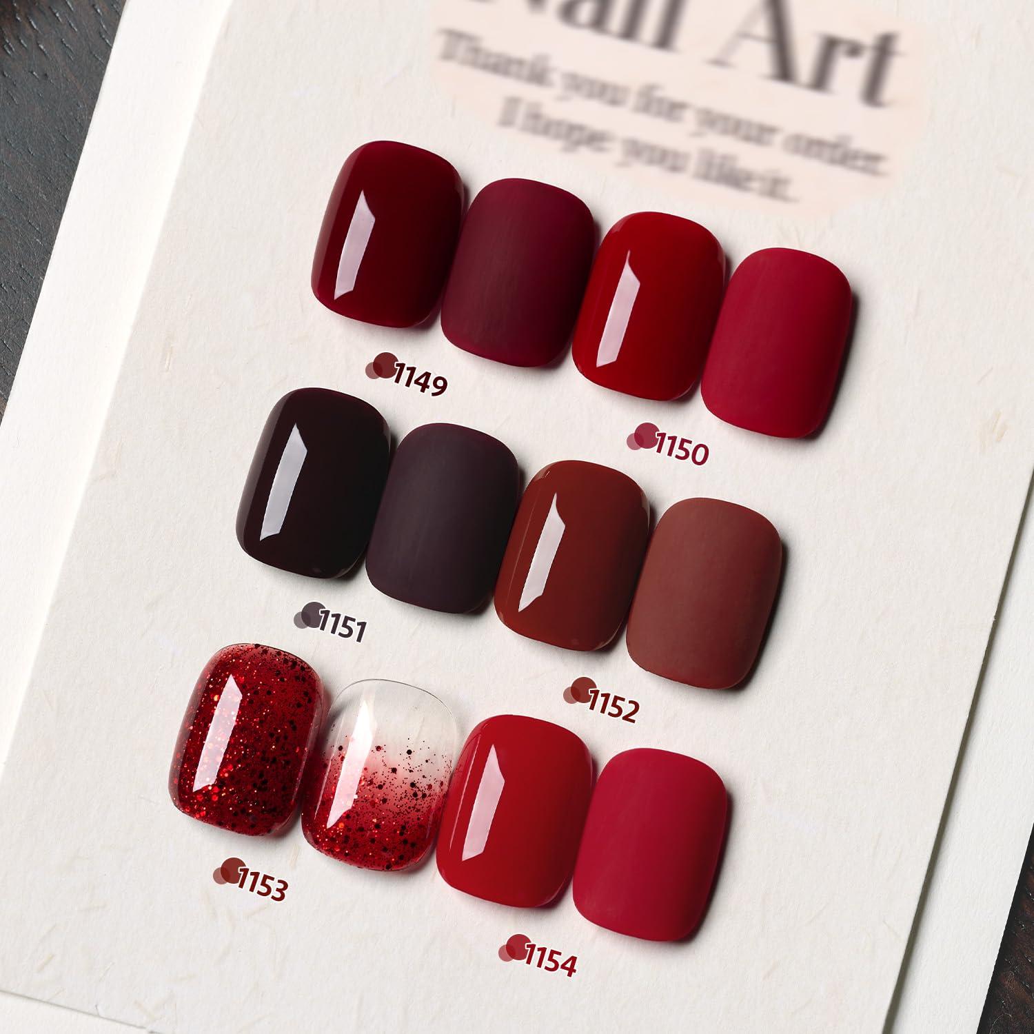 Set de 6 Esmaltes de Uñas en Gel GAOY Burdeos 7.3ml