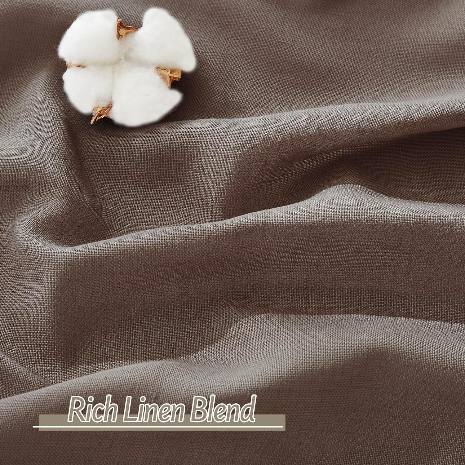 Cortinas Semitranslúcidas RYB HOME 132x213 cm Marrón 2 Paneles