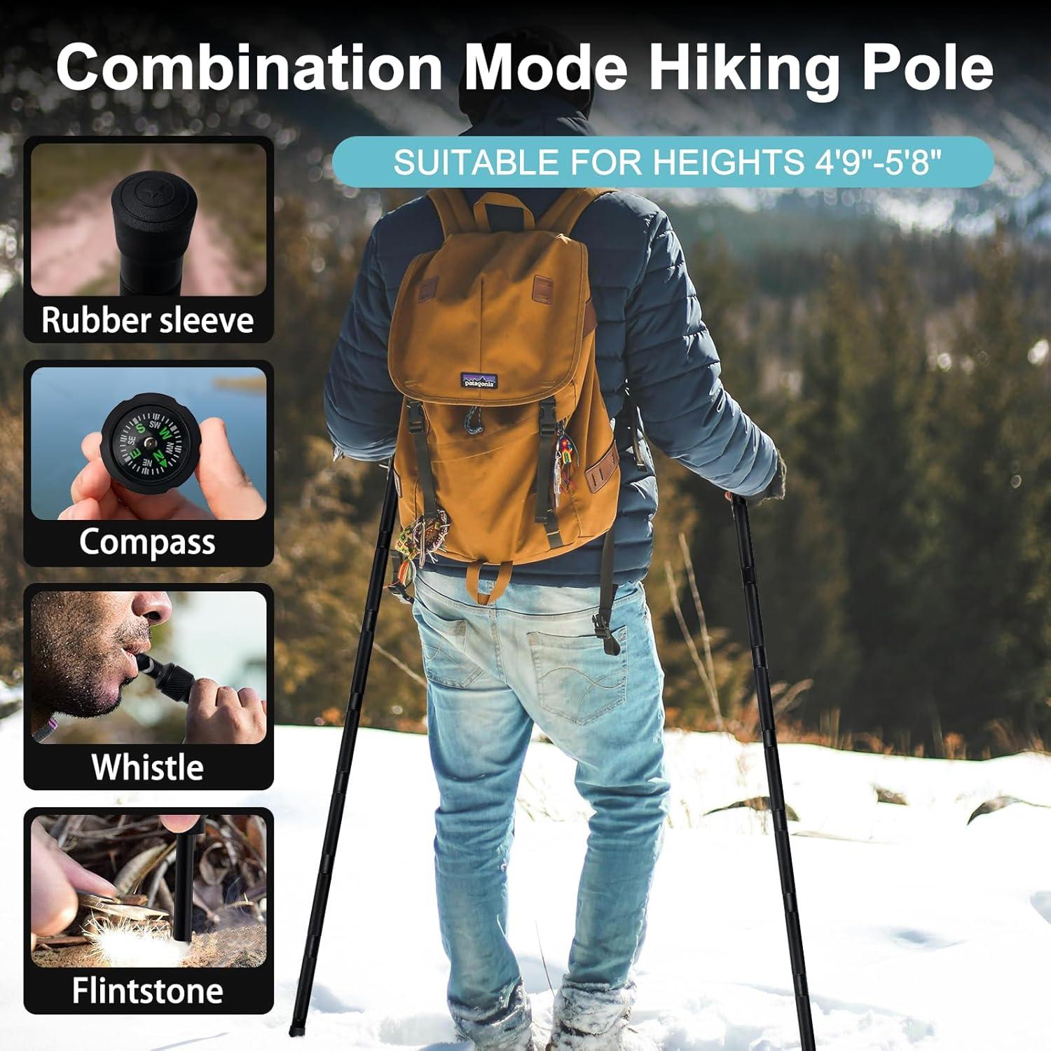 Kit de Supervivencia GOJAWAY 20 en 1 Pala Hacha Bastón 55 cm