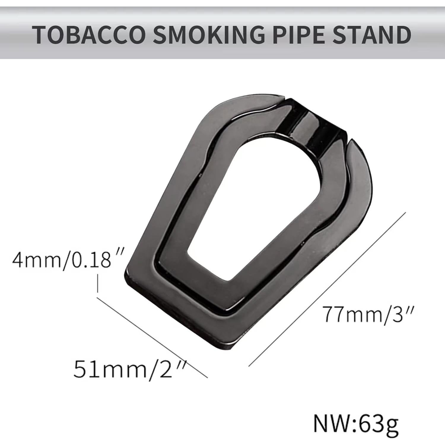 Soporte Plegable para Tubos de Tabaco DANHAN - Acero Inoxidable, Negro, Paquete de 2