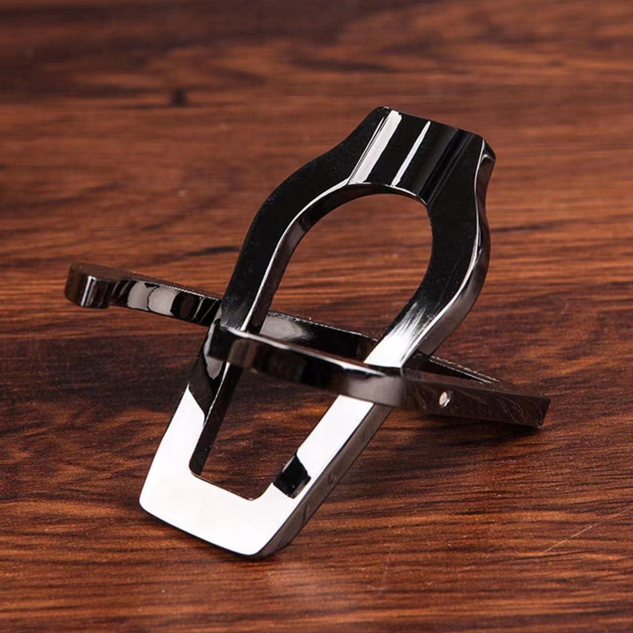 Soporte Plegable para Tubos de Tabaco DANHAN - Acero Inoxidable, Negro, Paquete de 2