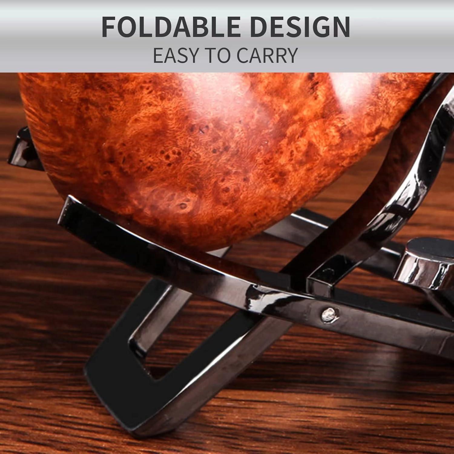 Soporte Plegable para Tubos de Tabaco DANHAN - Acero Inoxidable, Negro, Paquete de 2