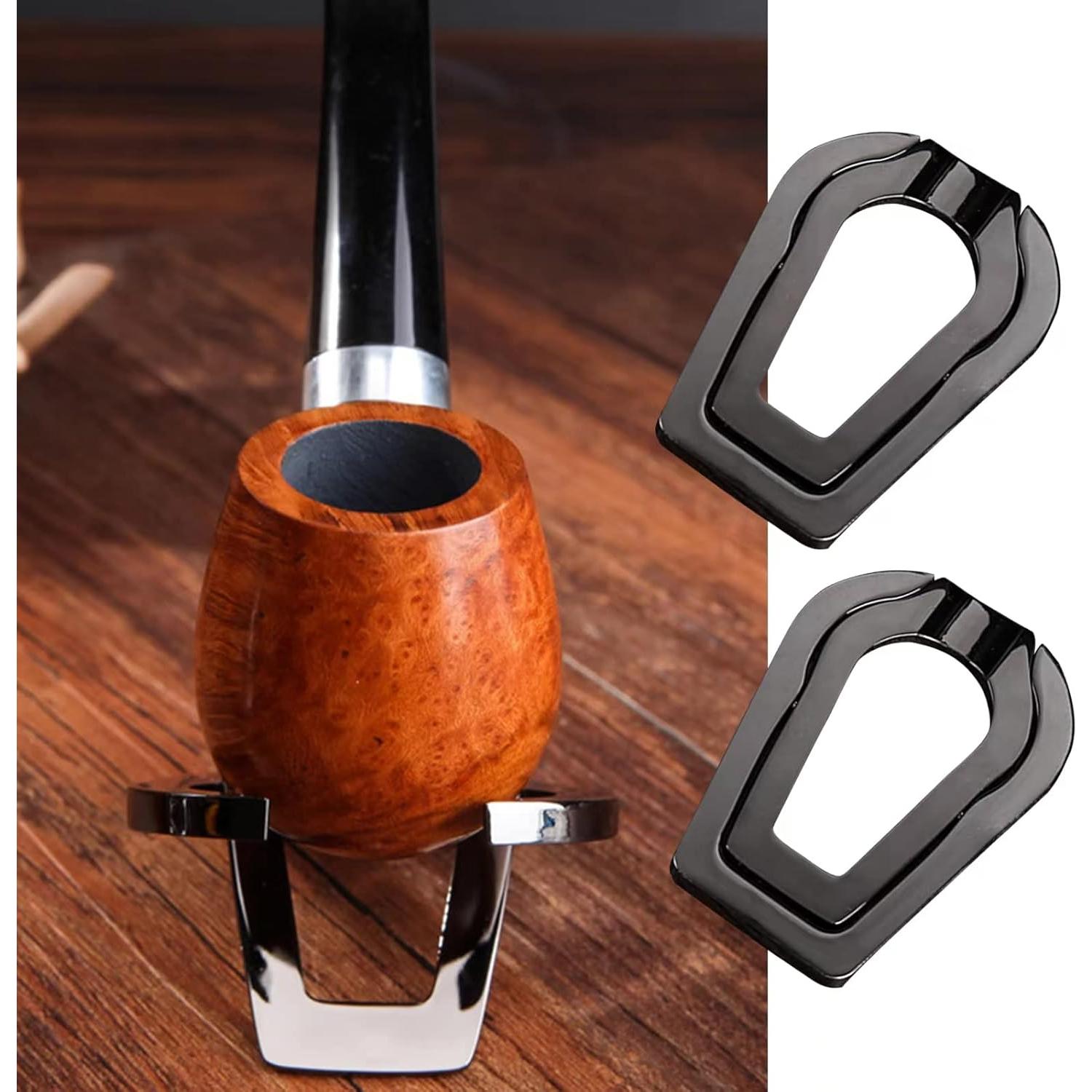 Soporte Plegable para Tubos de Tabaco DANHAN - Acero Inoxidable, Negro, Paquete de 2
