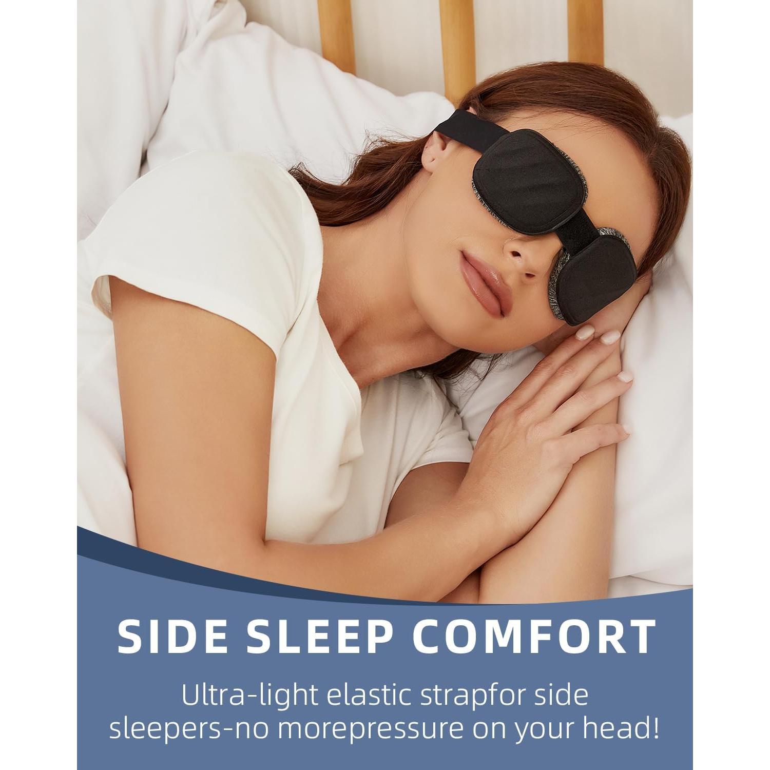 Máscara de Sueño 3D Fismool con Caja de Viaje - Bloqueo Luz