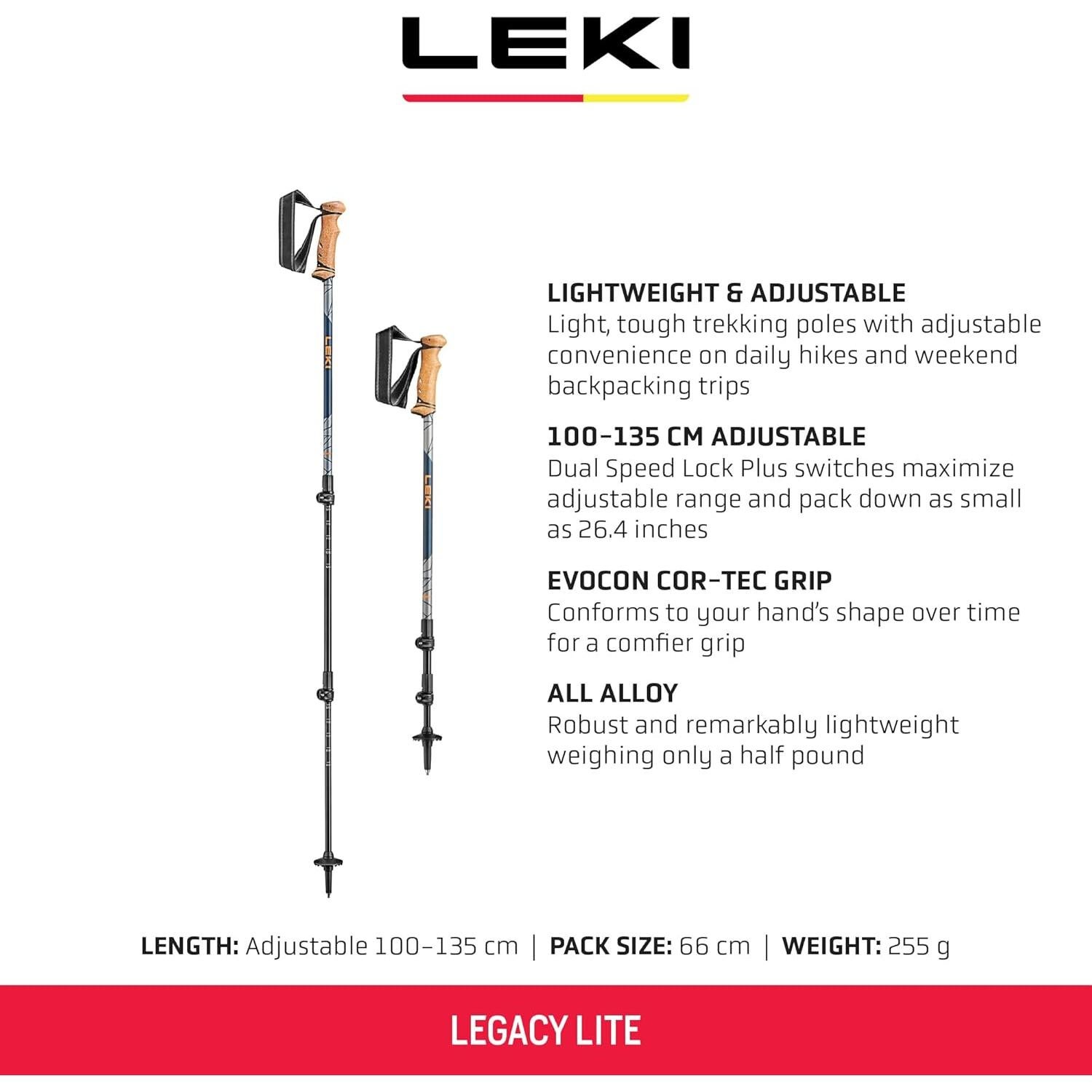 Bastones de Senderismo LEKI Legacy Lite Ajustables 100-135 cm