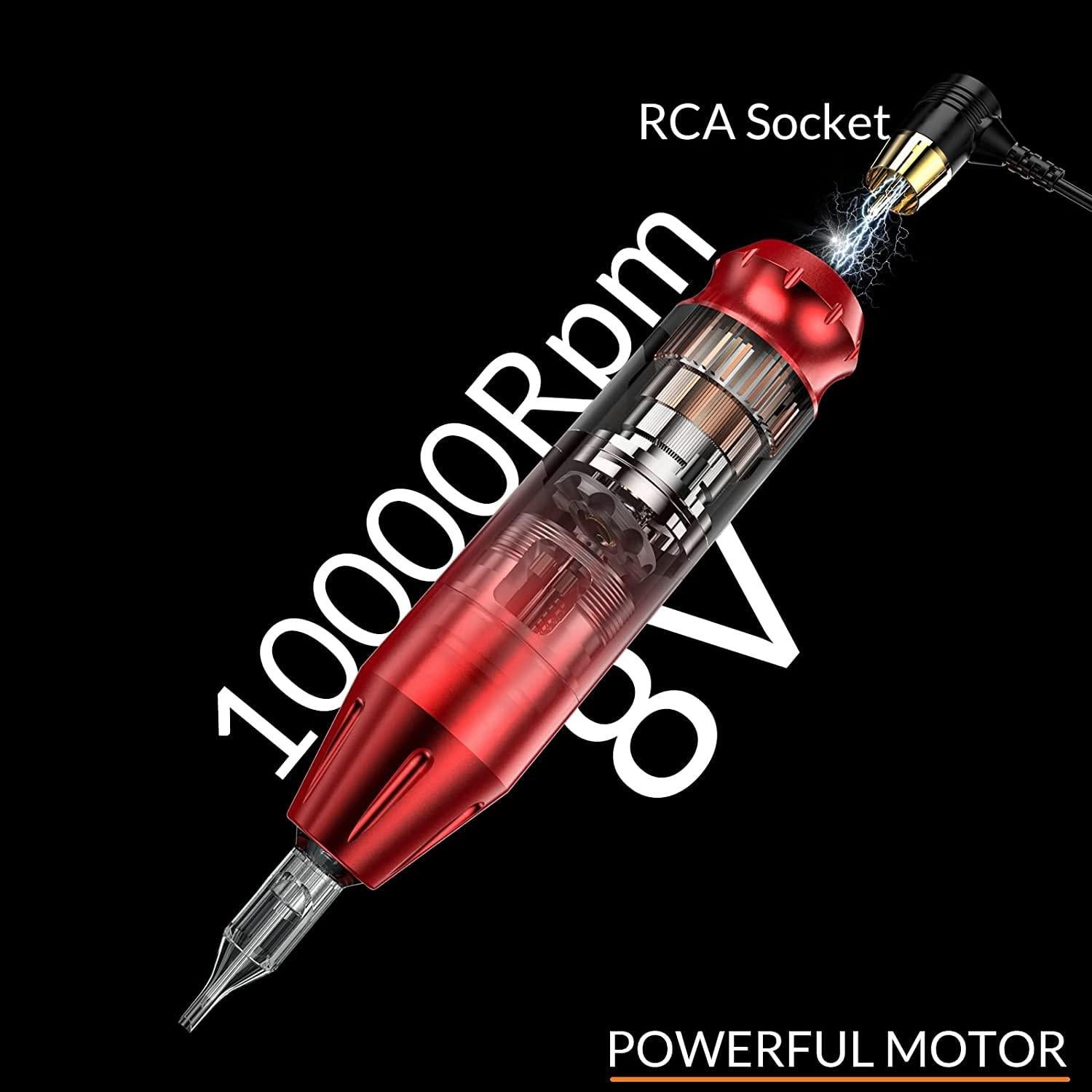 Kit de Tatuaje Completo Wormhole 68 Piezas con Pluma Rotativa