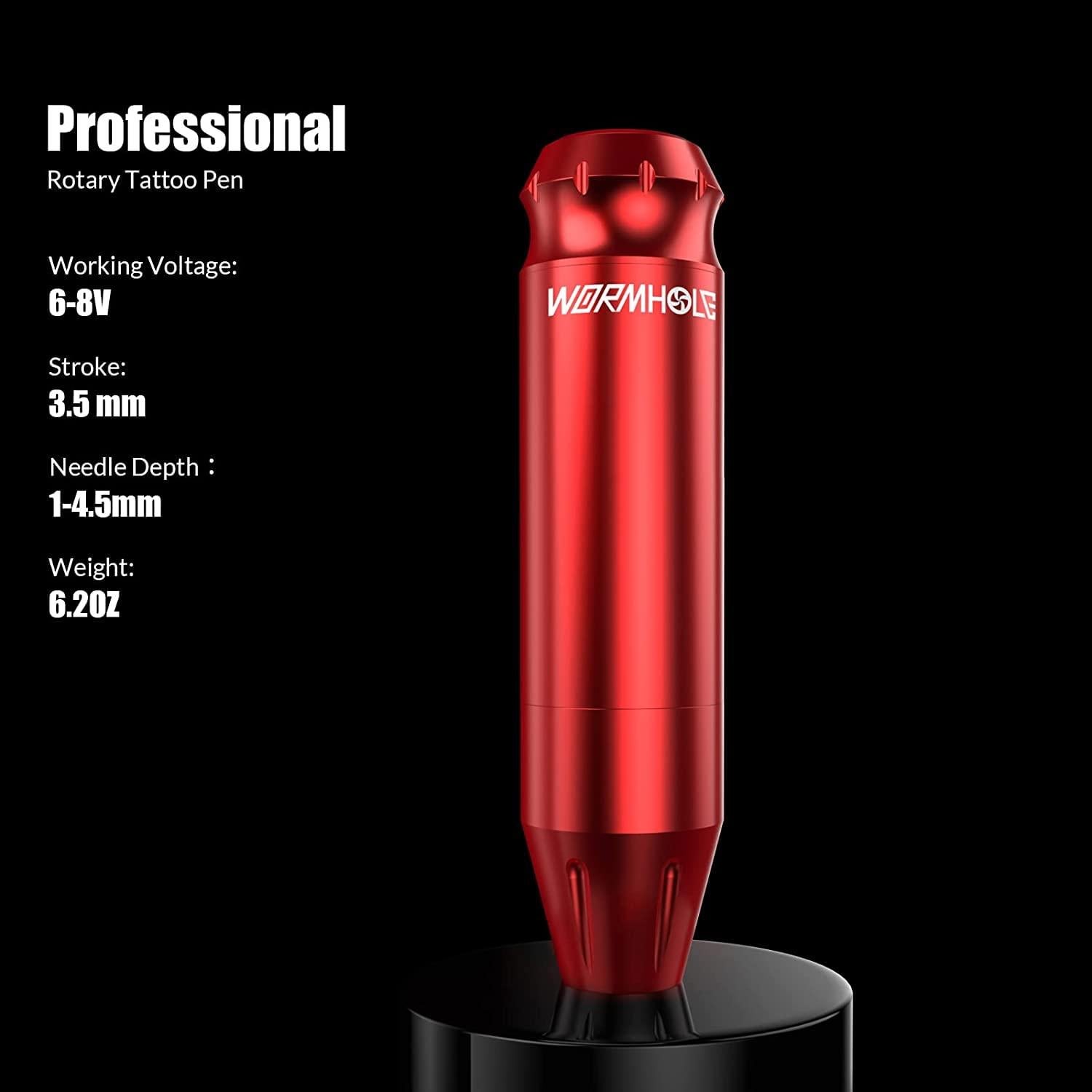 Kit de Tatuaje Completo Wormhole 68 Piezas con Pluma Rotativa