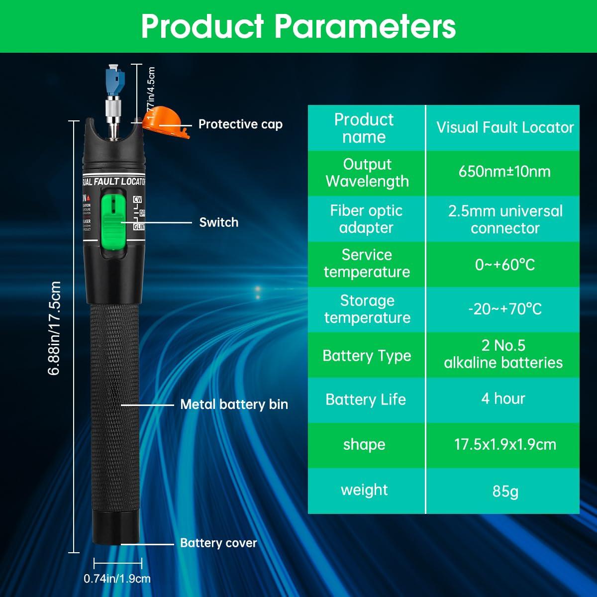 Moocci Kit 3 Localizadores de Fallos de Fibra Óptica