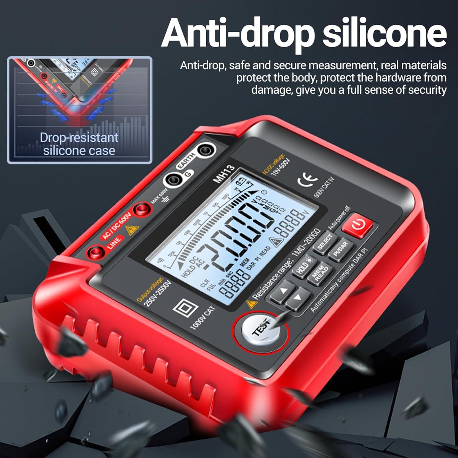 Probador Digital de Resistencia de Aislamiento KKnoon 250V-2500V