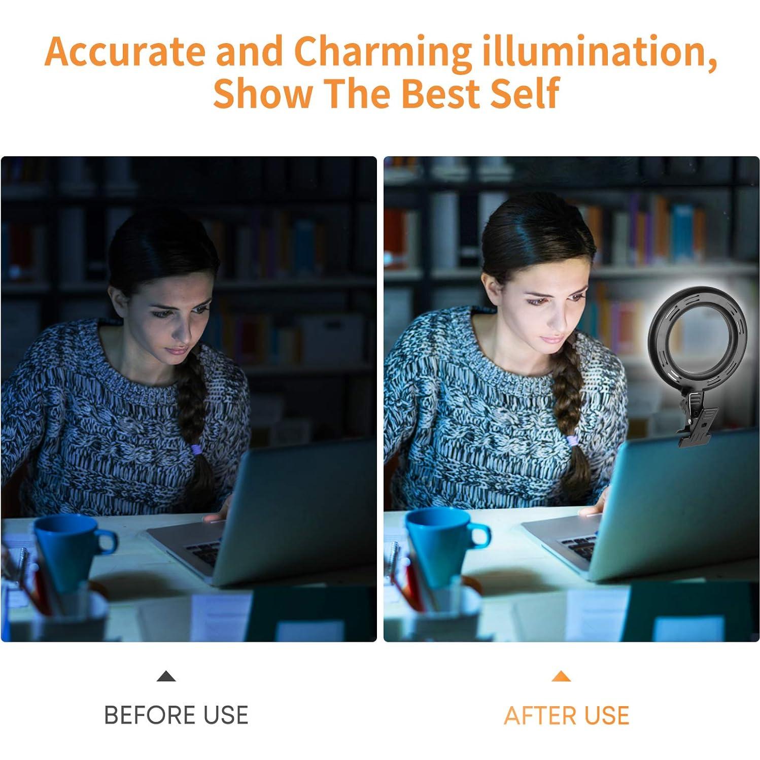 Kit de Iluminación para Videoconferencias ACMEZING con Luz de Anillo y 5 Brillos