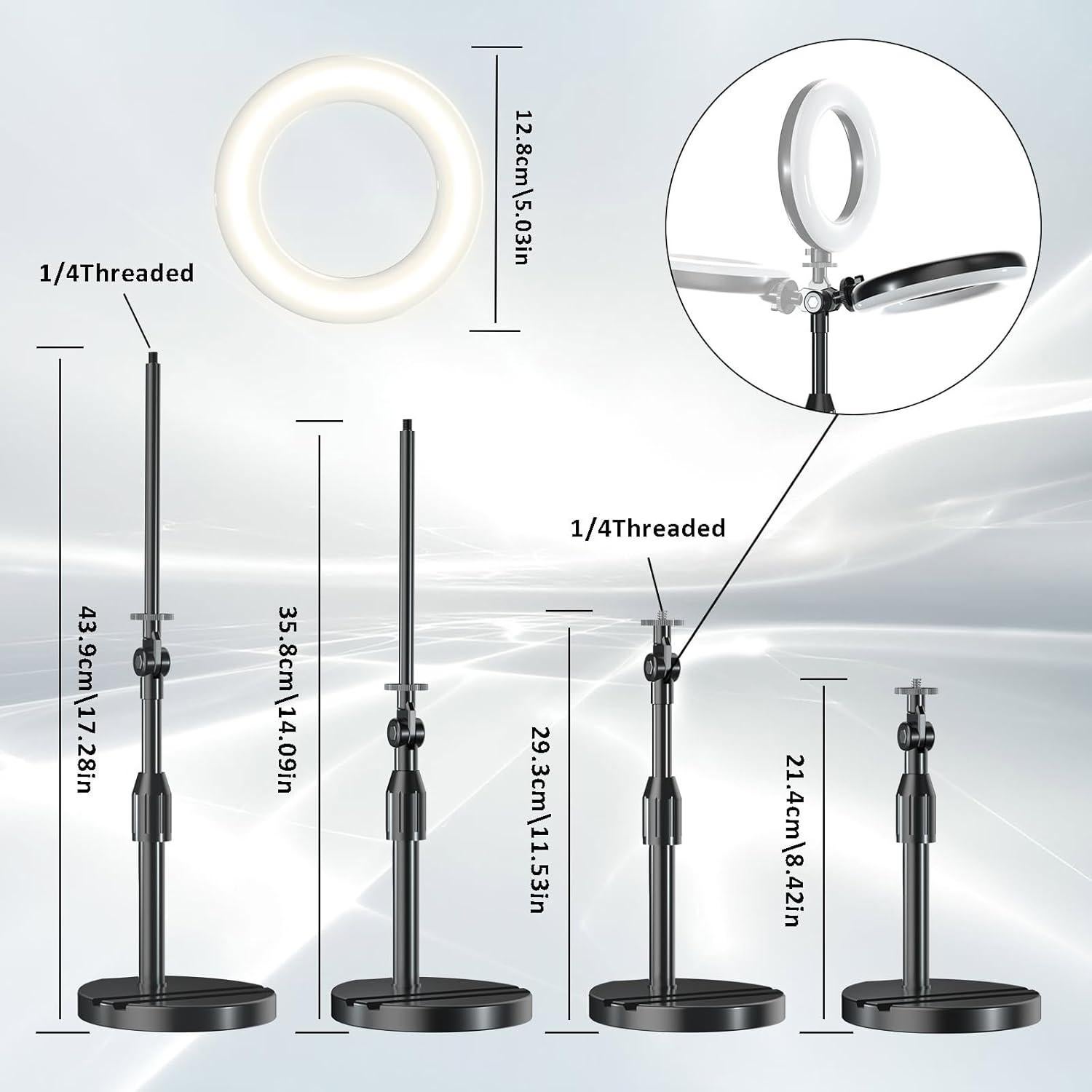 Anillo de Luz Mionondi MN02 con Soporte Telescópico 44 cm
