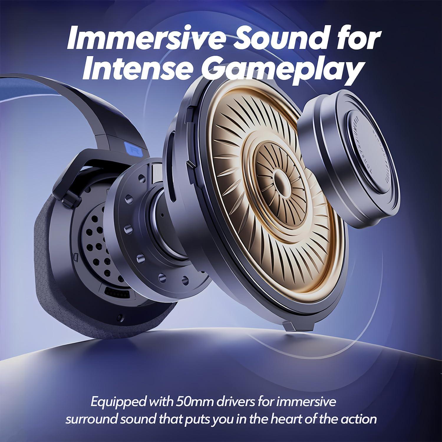 Auriculares Gaming NUBWO G06 Inalámbricos 100h PS5/PC