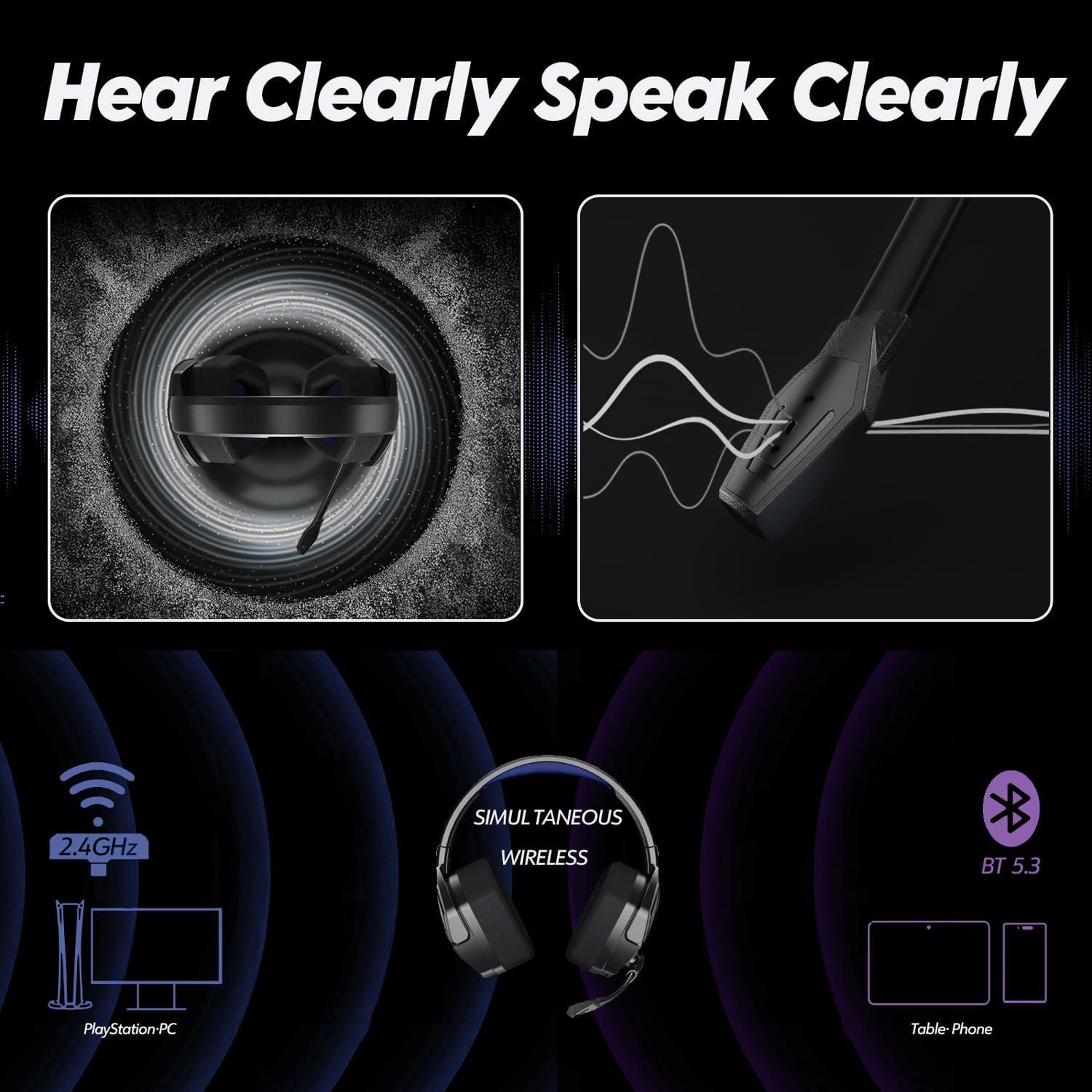 Auriculares Gaming NUBWO G06 Inalámbricos 100h PS5/PC