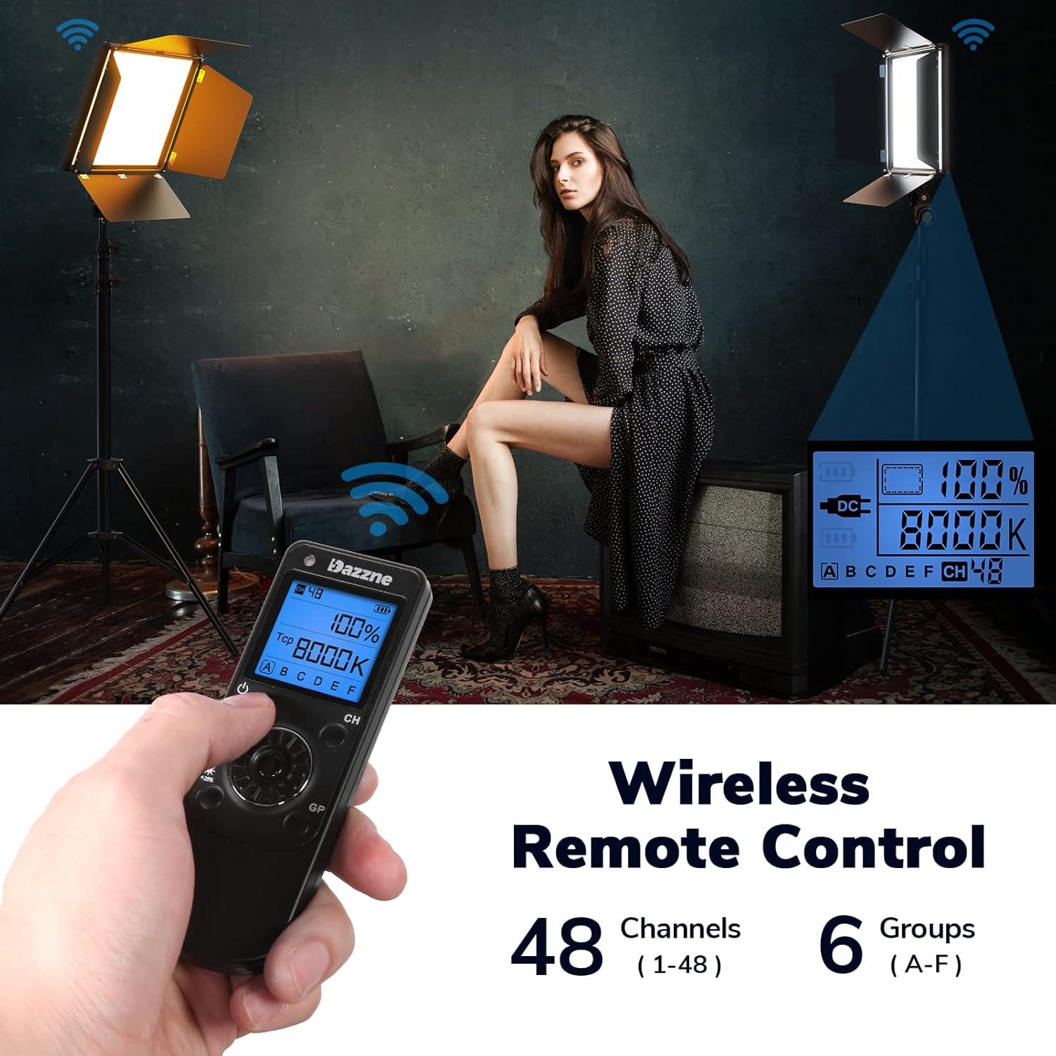 D50 Luz LED Bi-Color Dazzne 45W 39.12cm Control Remoto