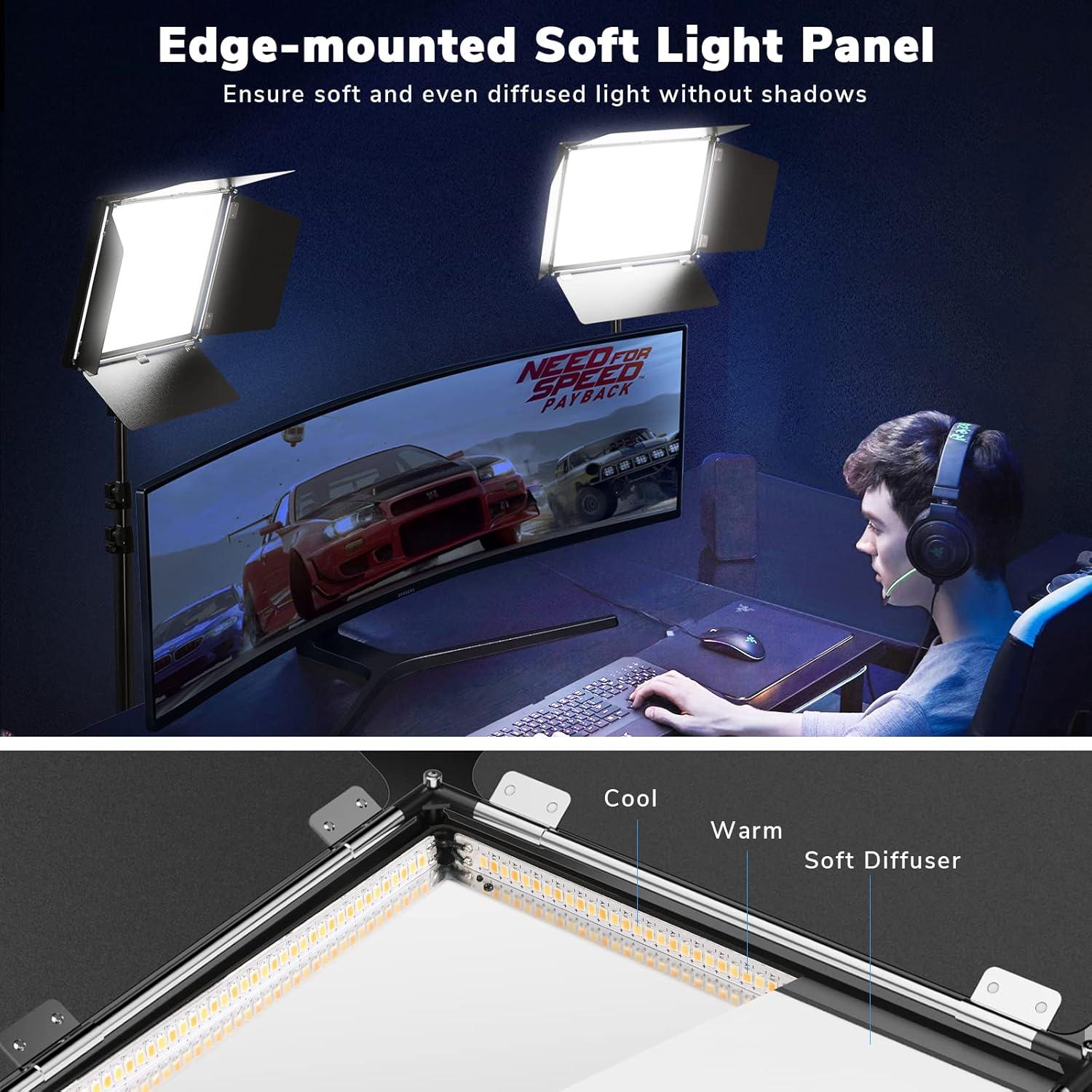 D50 Luz LED Bi-Color Dazzne 45W 39.12cm Control Remoto