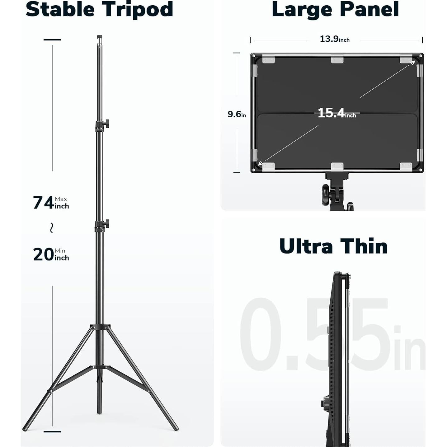 D50 Luz LED Bi-Color Dazzne 45W 39.12cm Control Remoto