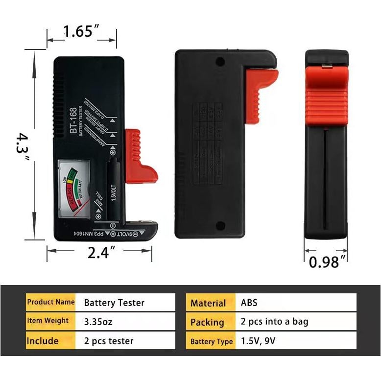 Paquete de 2 probadores de batería TFJAYTOO AA/AAA/C/D/9V