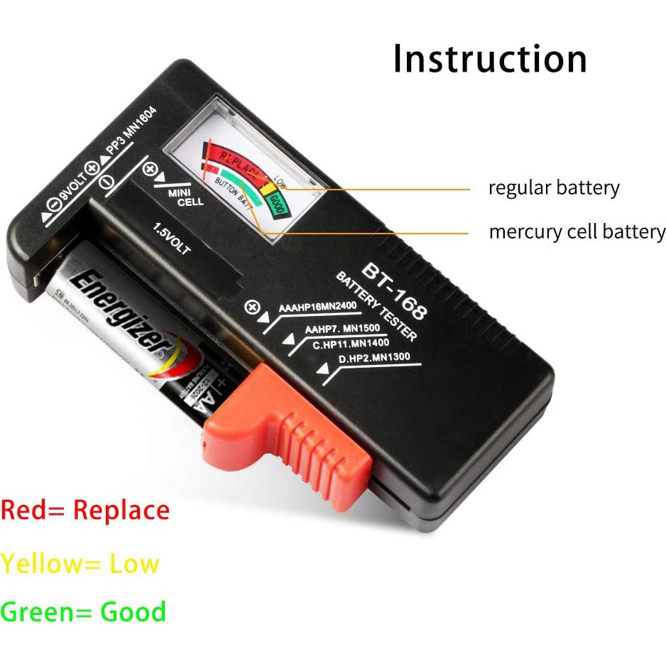 Paquete de 2 probadores de batería TFJAYTOO AA/AAA/C/D/9V