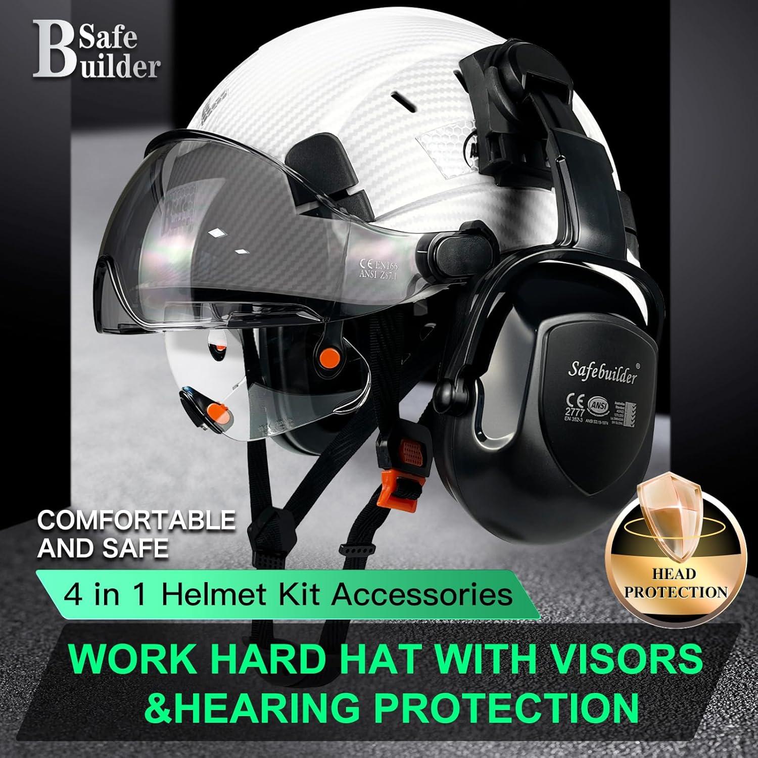 Casco de Seguridad SAFEBUILDER CR06X con Visera y Orejeras