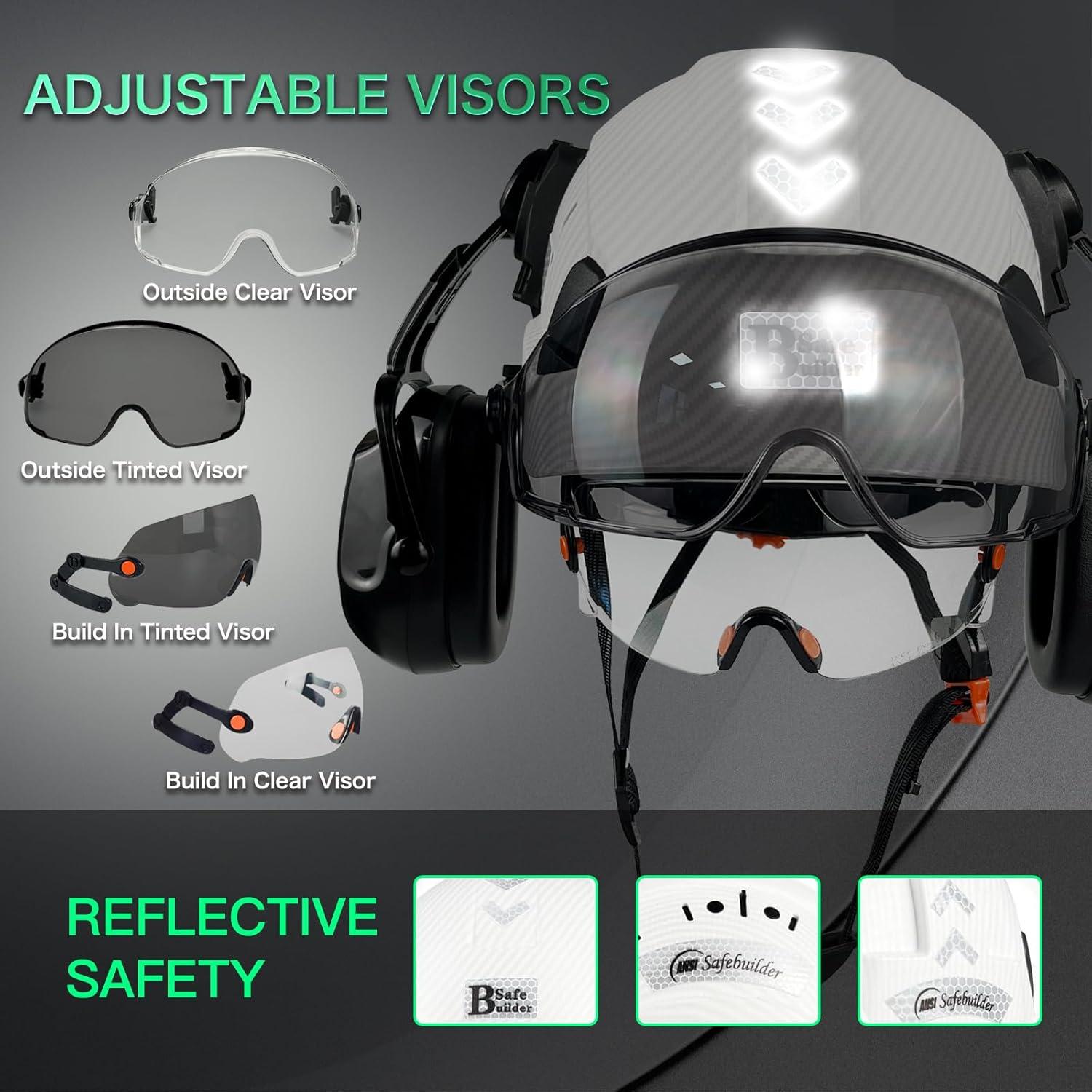 Casco de Seguridad SAFEBUILDER CR06X con Visera y Orejeras