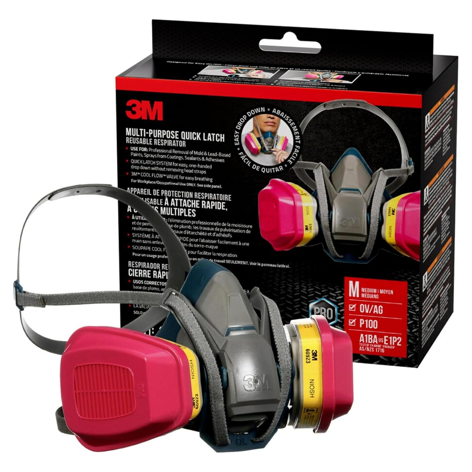 Respirador Reutilizable 3M 65023QL Mediano con Cierre Rápido