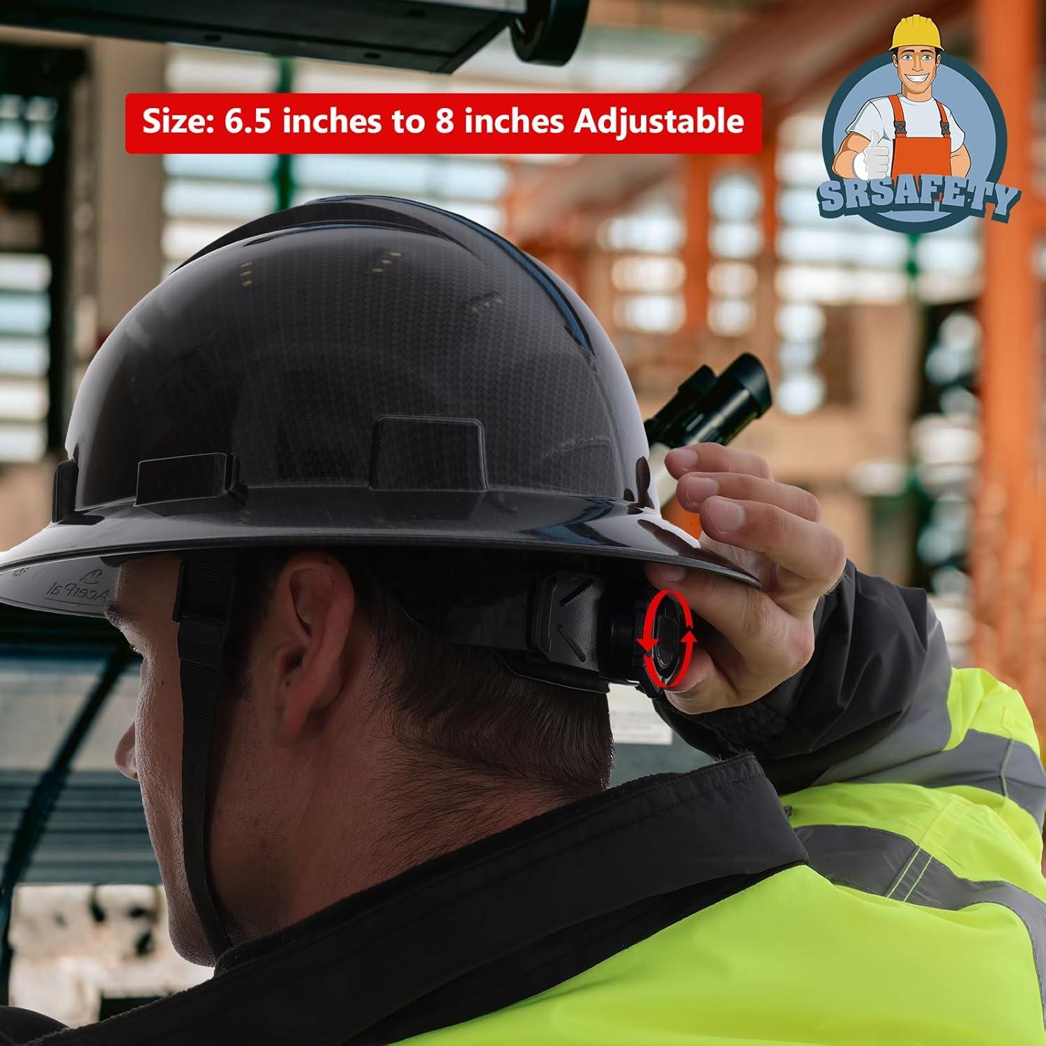 Casco SRSAFETY Fibra de Carbono Ajustable Negro 6 Puntos